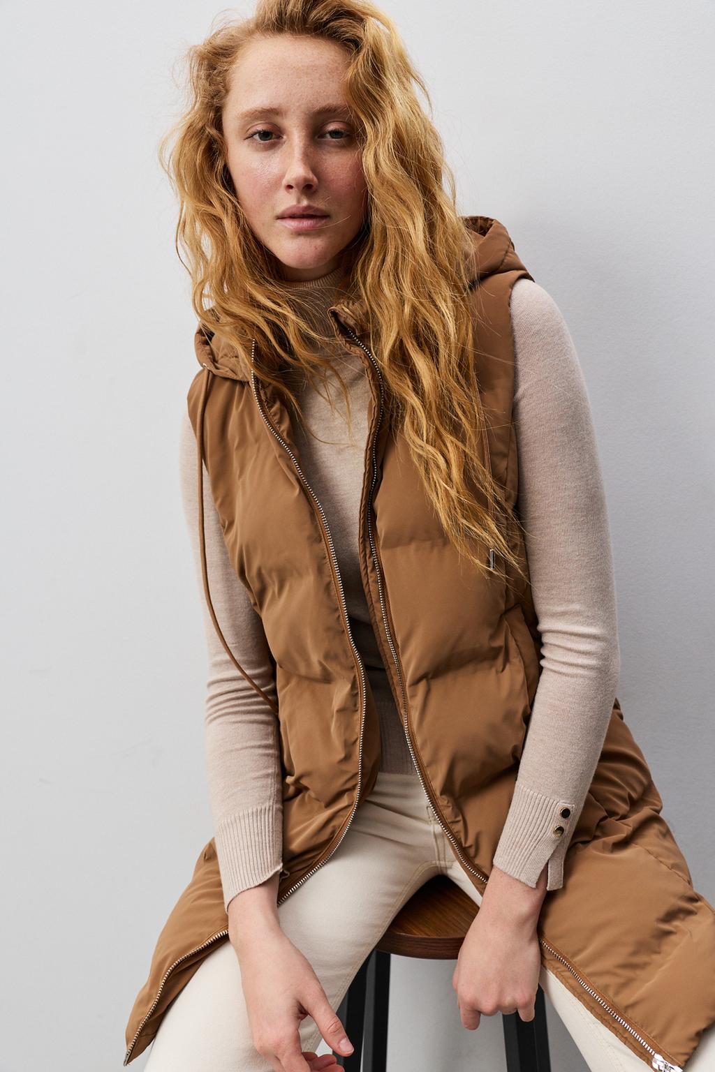 Chaleco largo acolchado