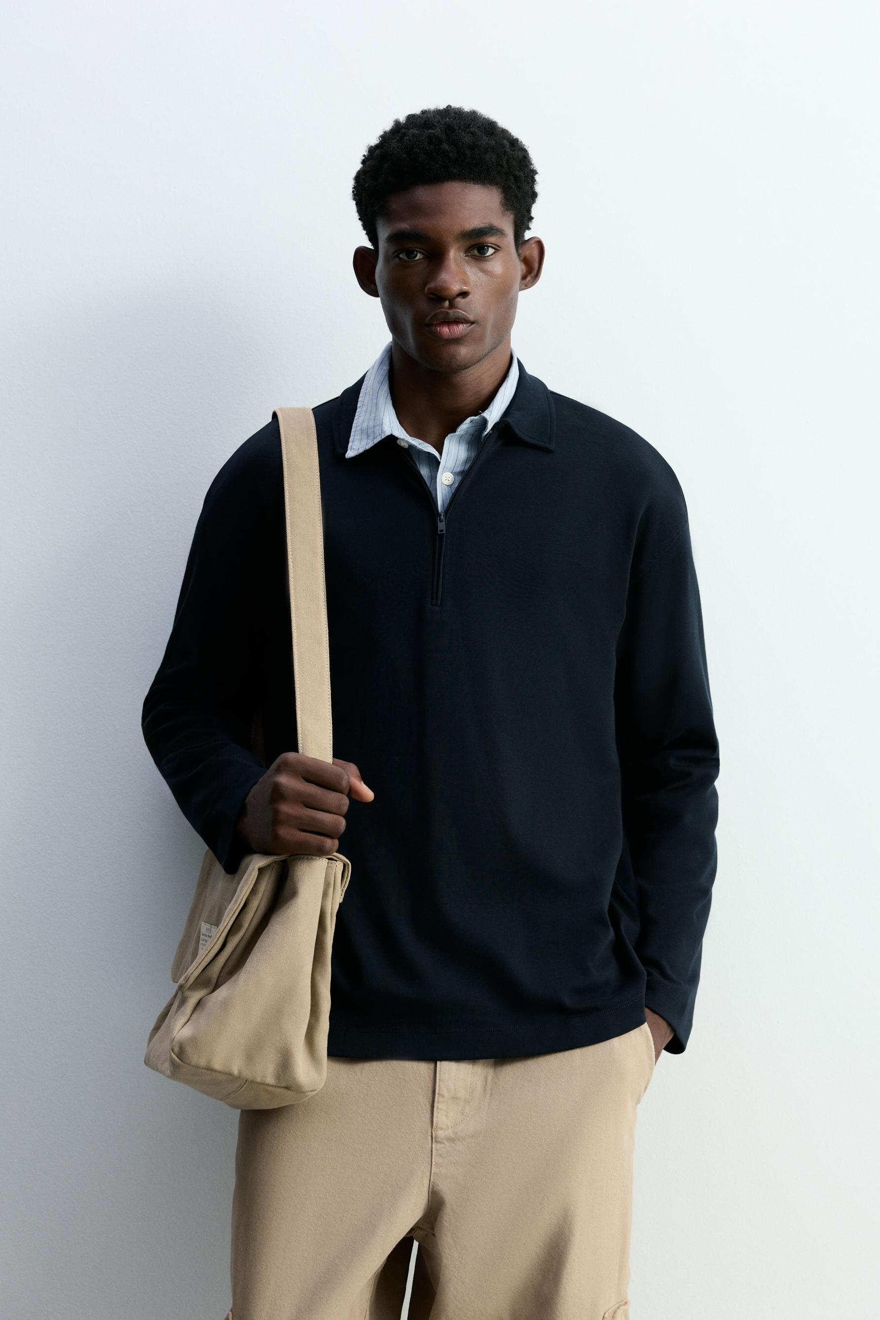 Polo interlock cremallera