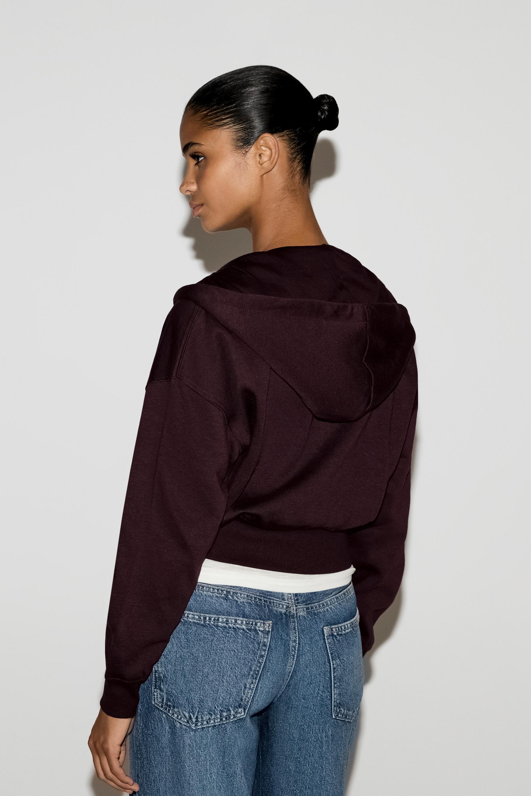 Basic zip-up sweatshirt — MAROON