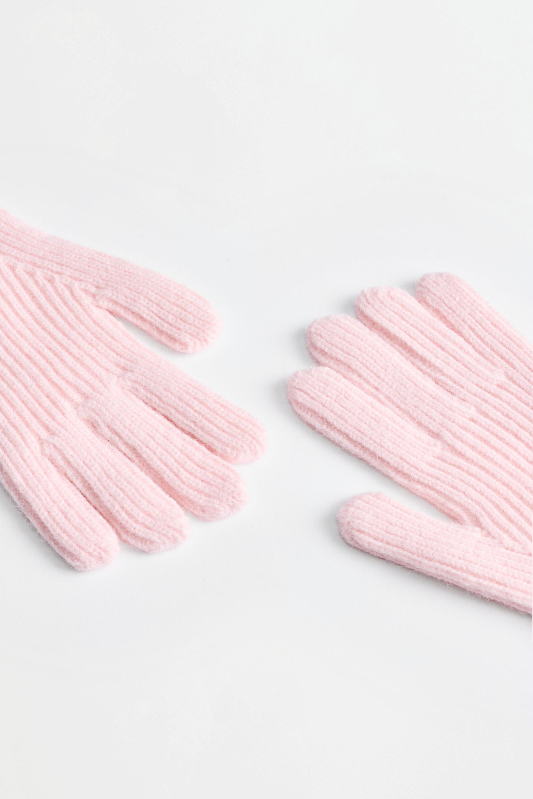 Ribbed knit gloves — PINK