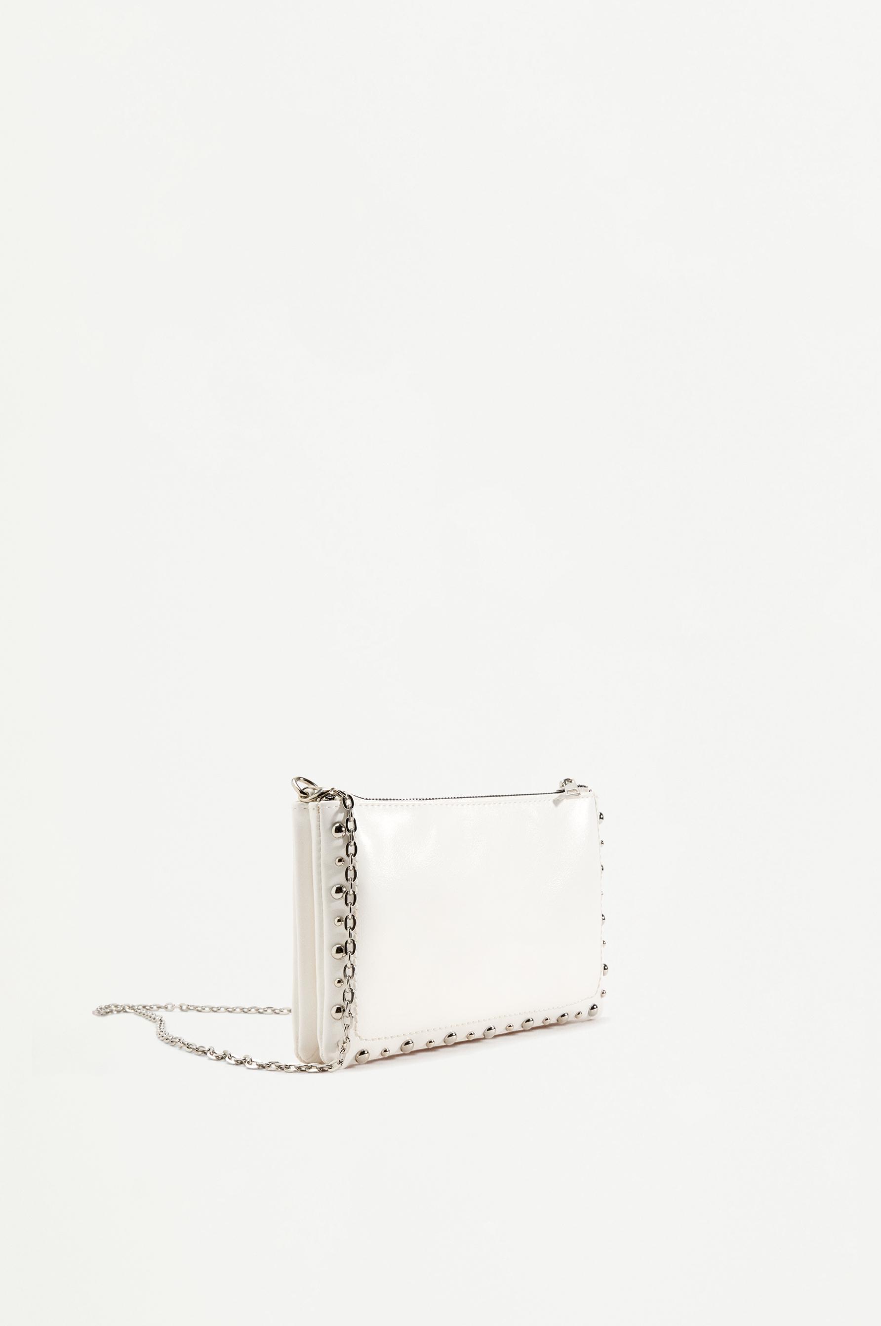 Crossbody bag with metal details — WHITE
