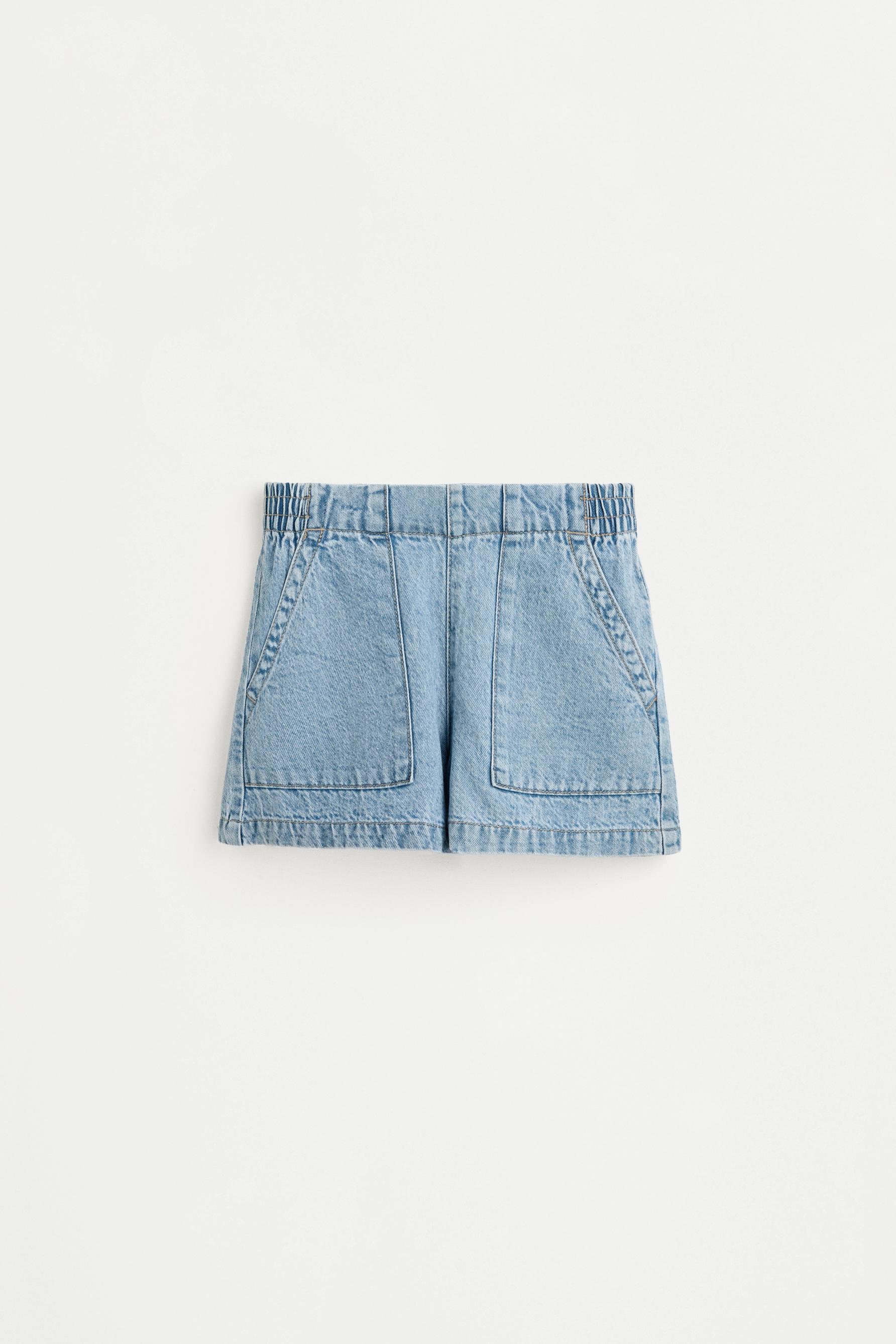 Denim cargo shorts — PALE BLUE