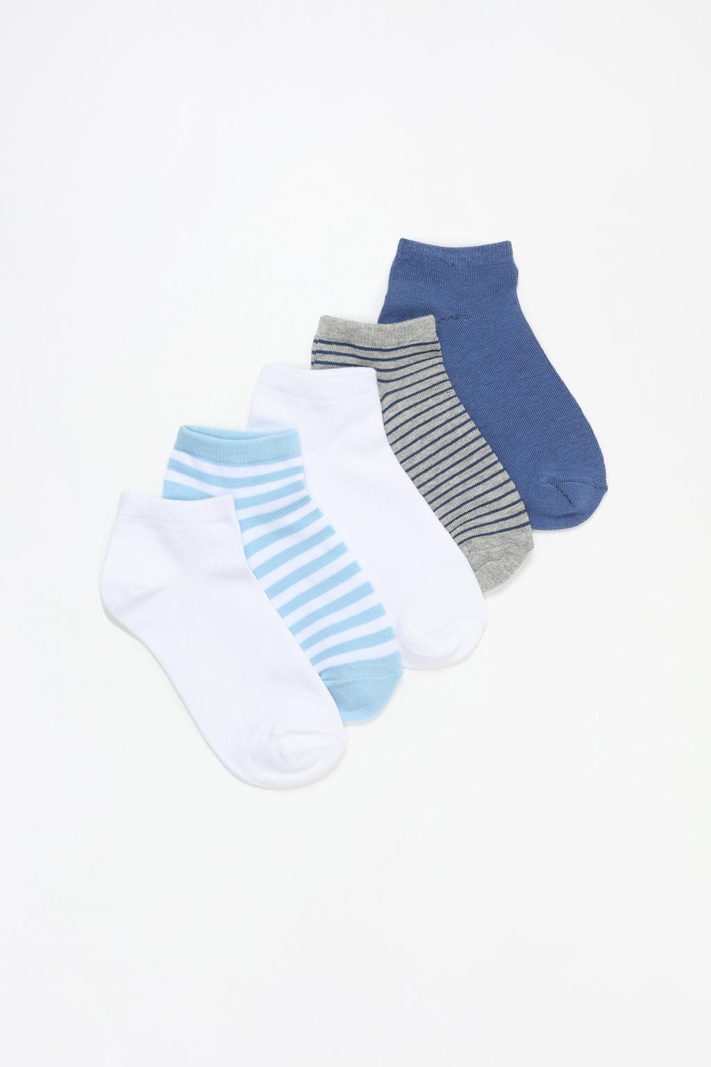 Pack of 5 pairs of striped ankle socks