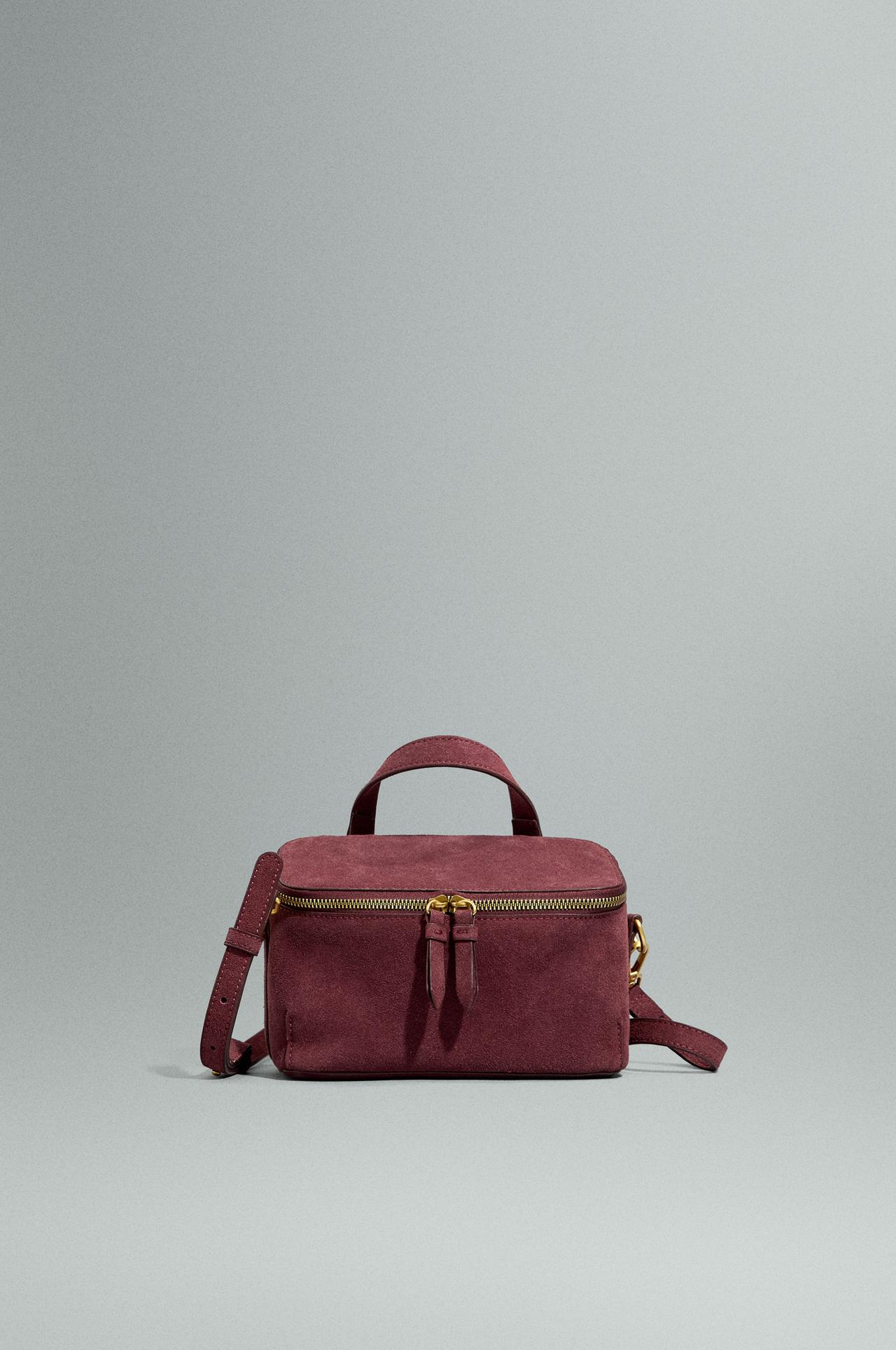 Reconstituted leather vanity bag — BURGUNDY