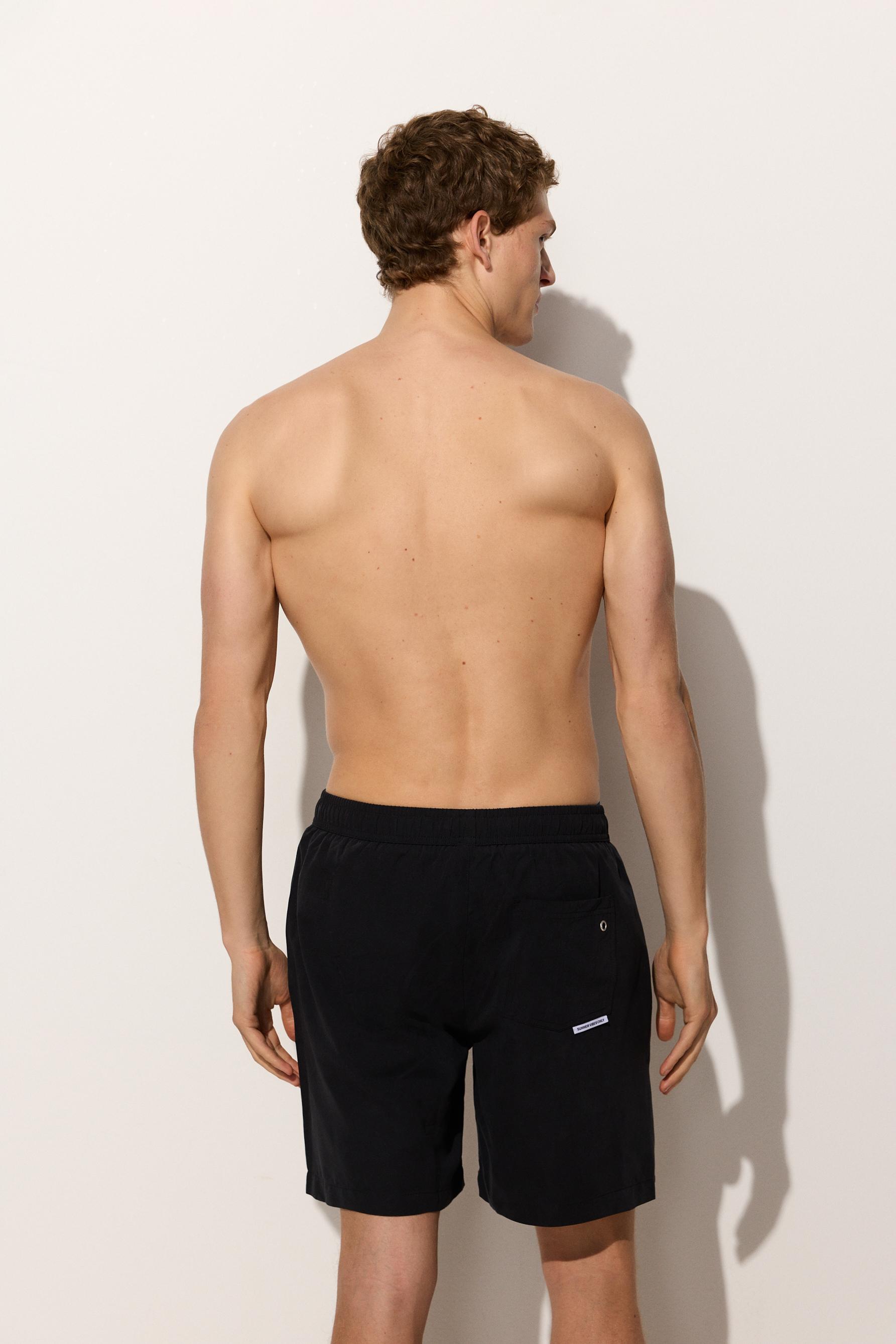 Basic long swim trunks — BLACK