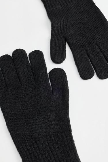 Basic knit gloves — BLACK MARL 3