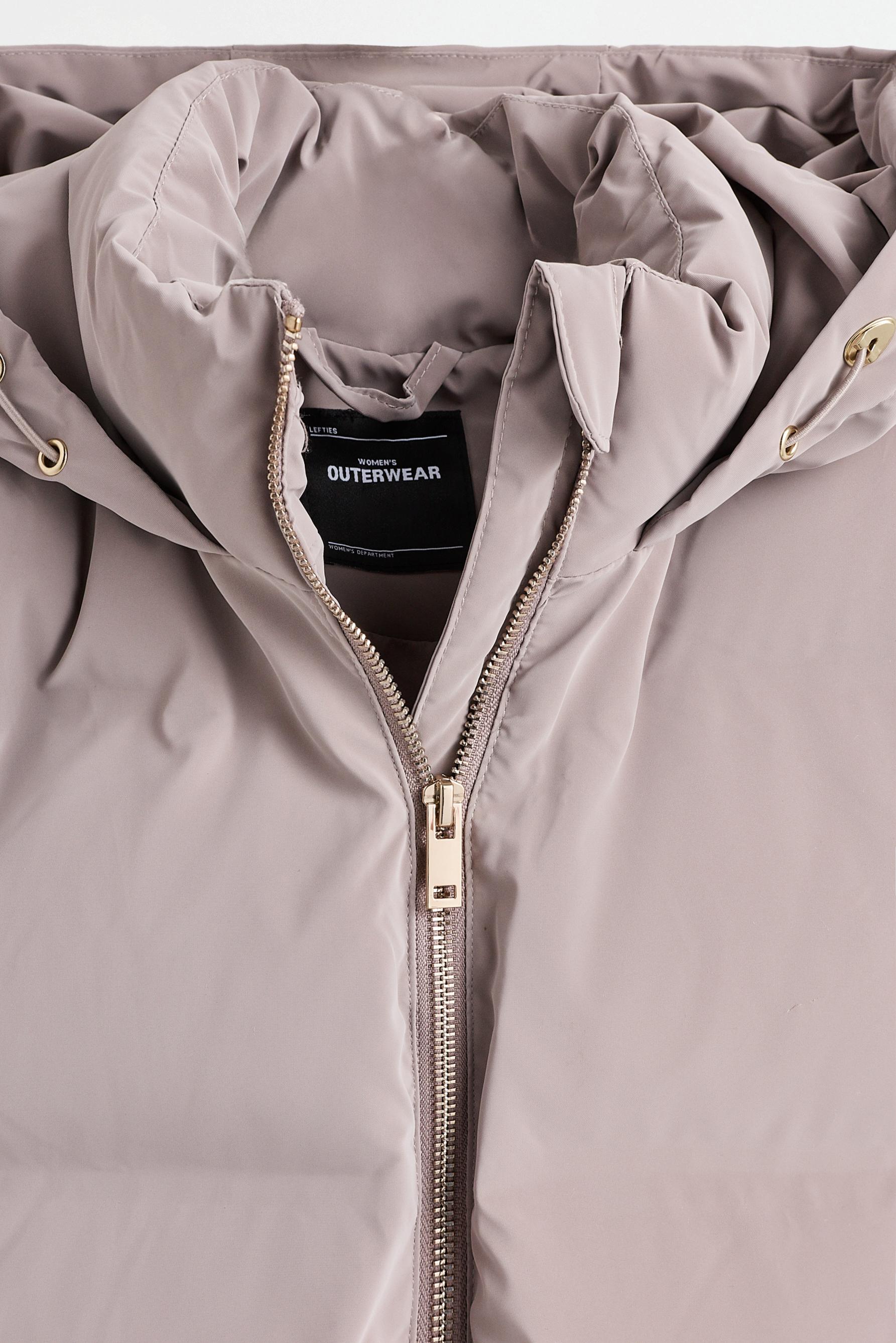 Long quilted gilet — PEARL GREY