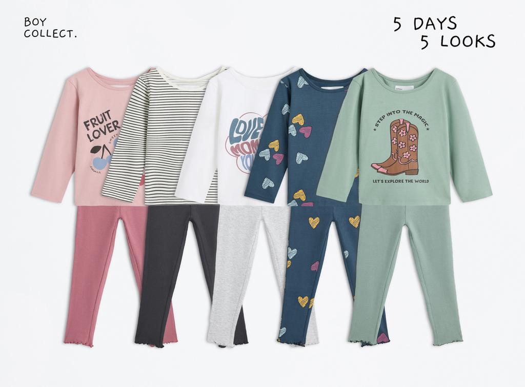 Pack 5 conjuntos de camiseta y leggins