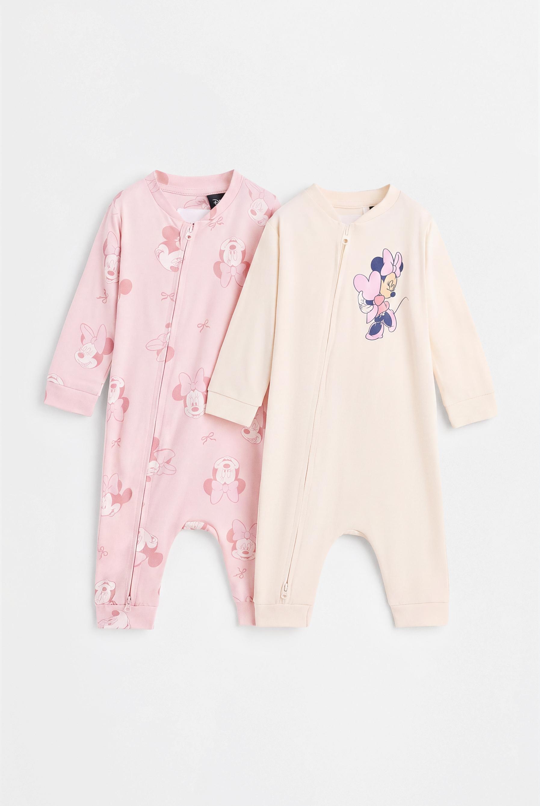 Pack of 2 Minnie Mouse ©Disney sleepsuits — ECRU