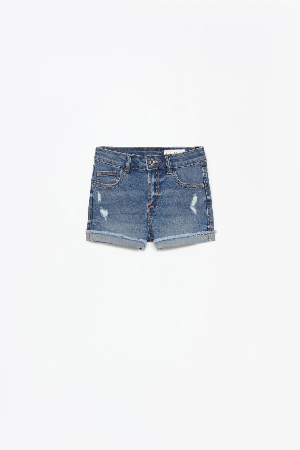 Ripped denim shorts