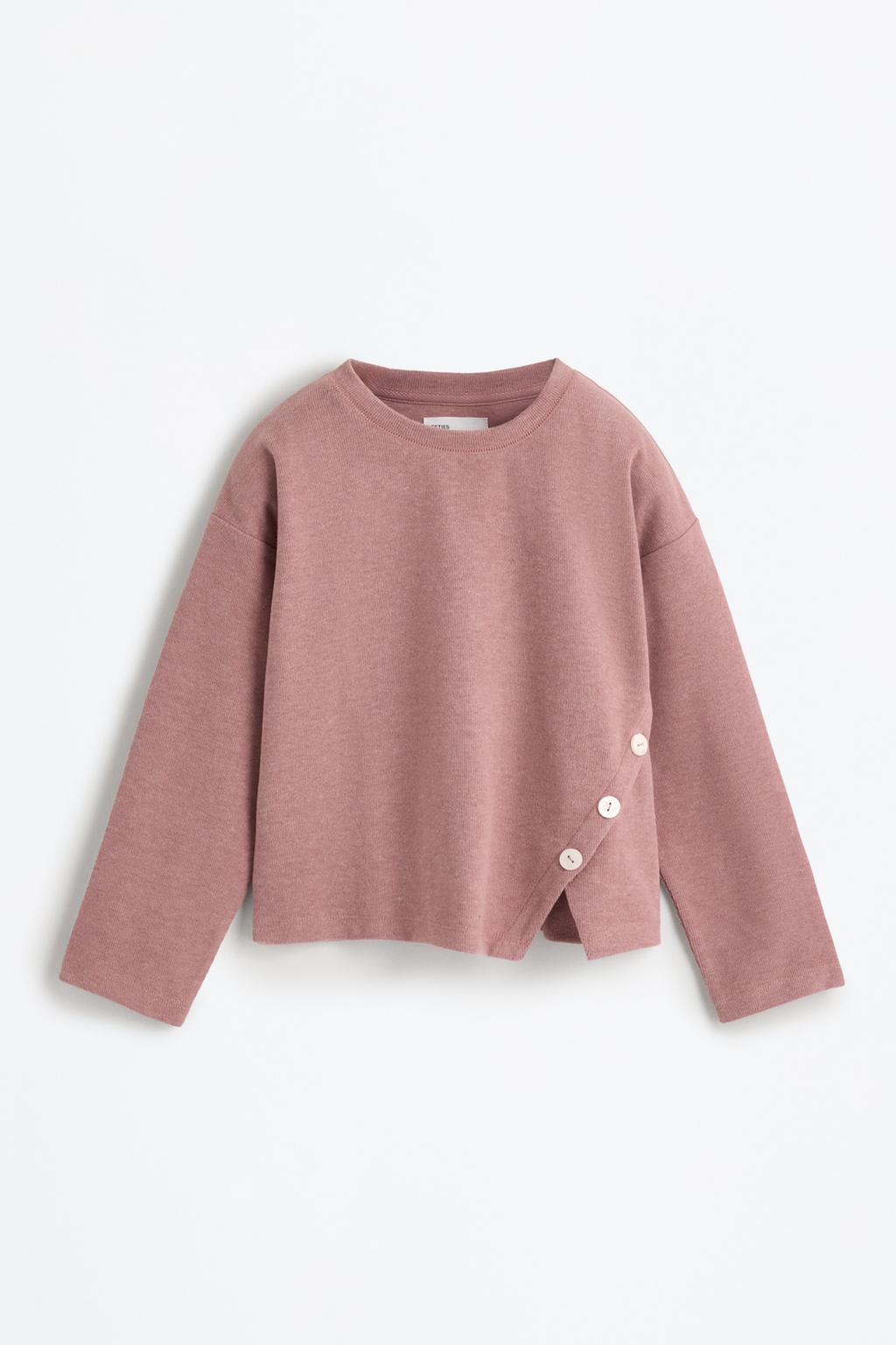 Sweatshirt de malha cortada com botões