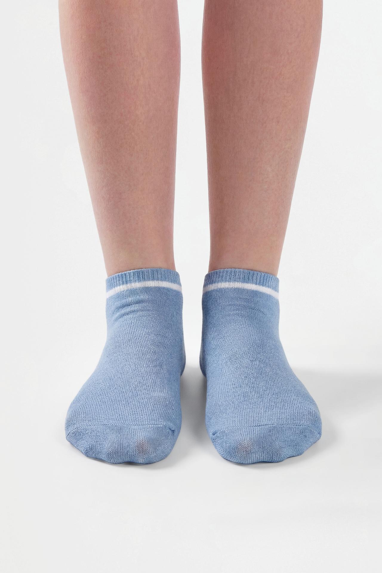 Striped ankle socks (5-pack) — GREY BLUE