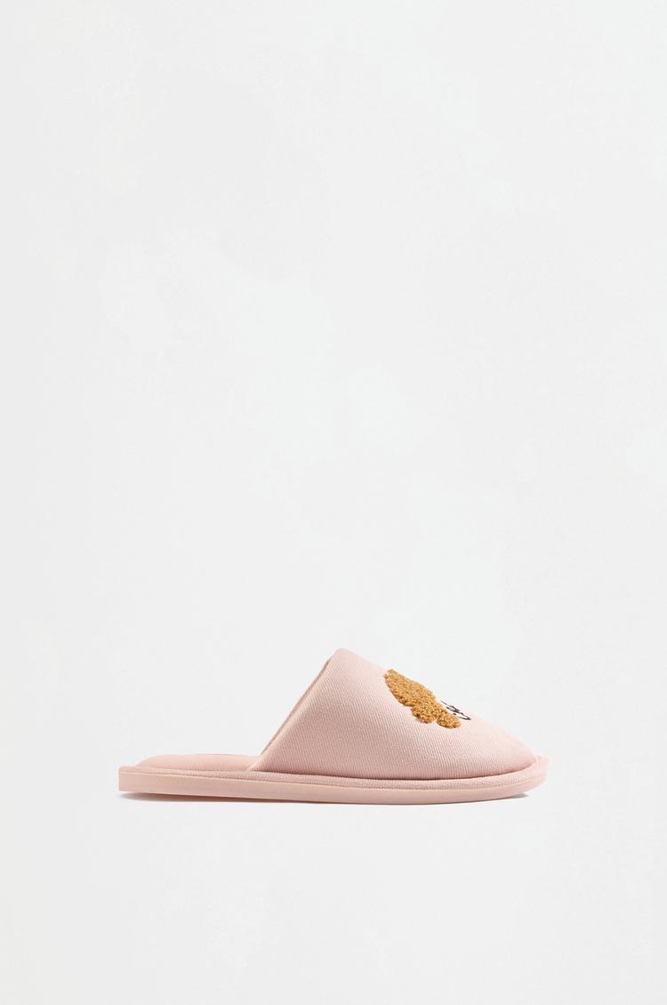 Print house slippers — PINK