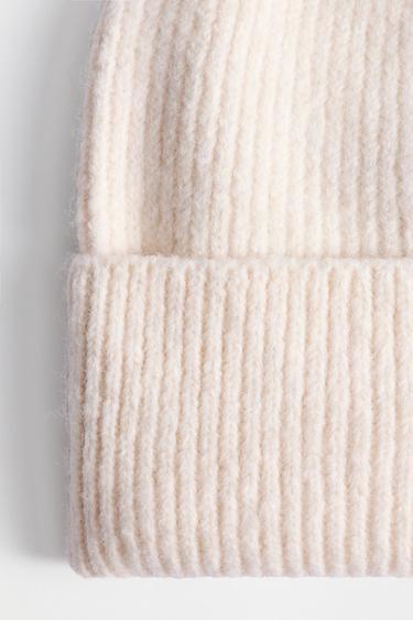 Ribbed knit beanie — ECRU 5