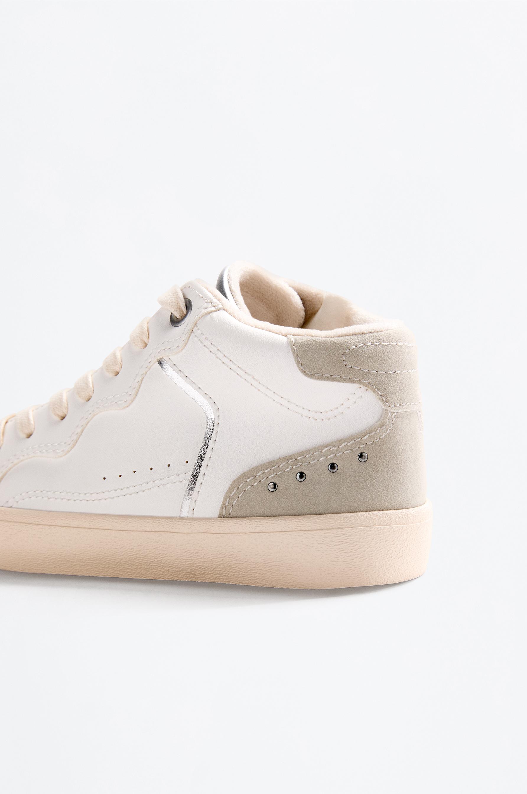 Ankle sneaker with rhinestones — WHITE