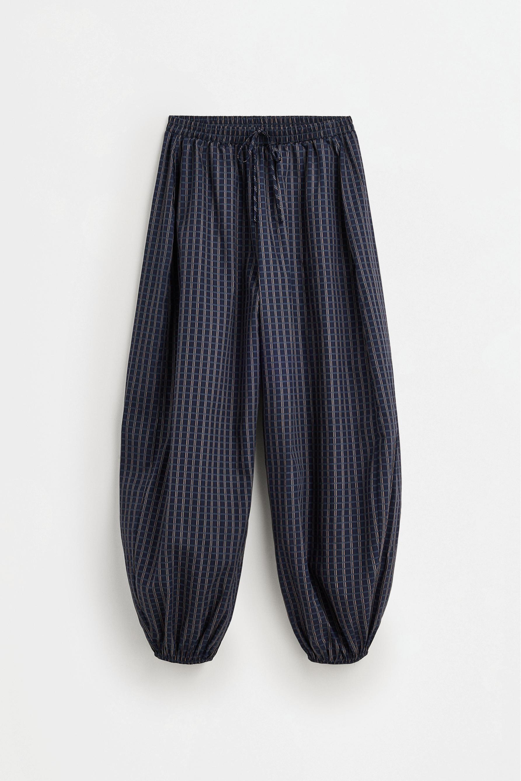 Plaid sarouel trousers — DARK BLUE