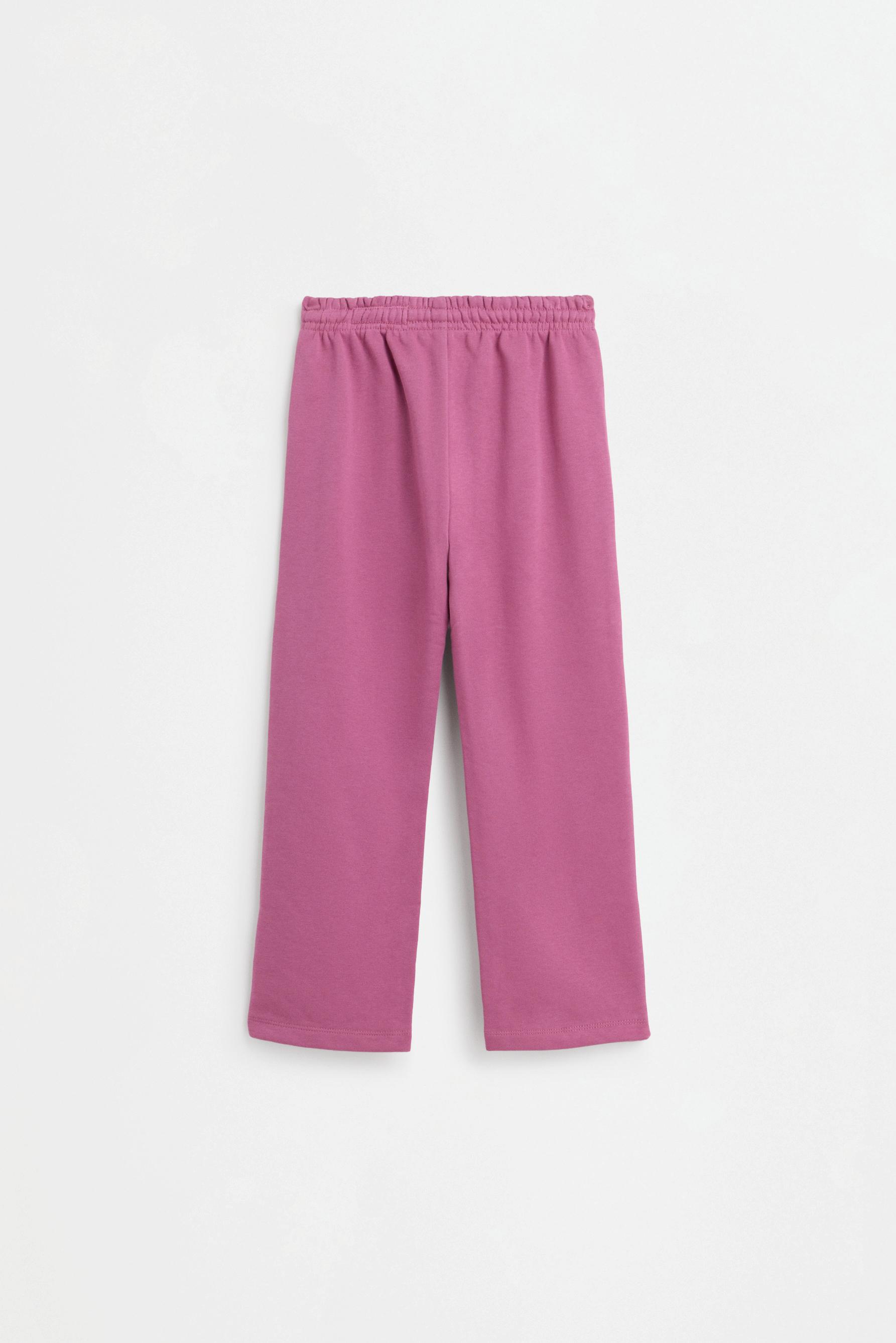 Straight plush trousers — DARK PINK