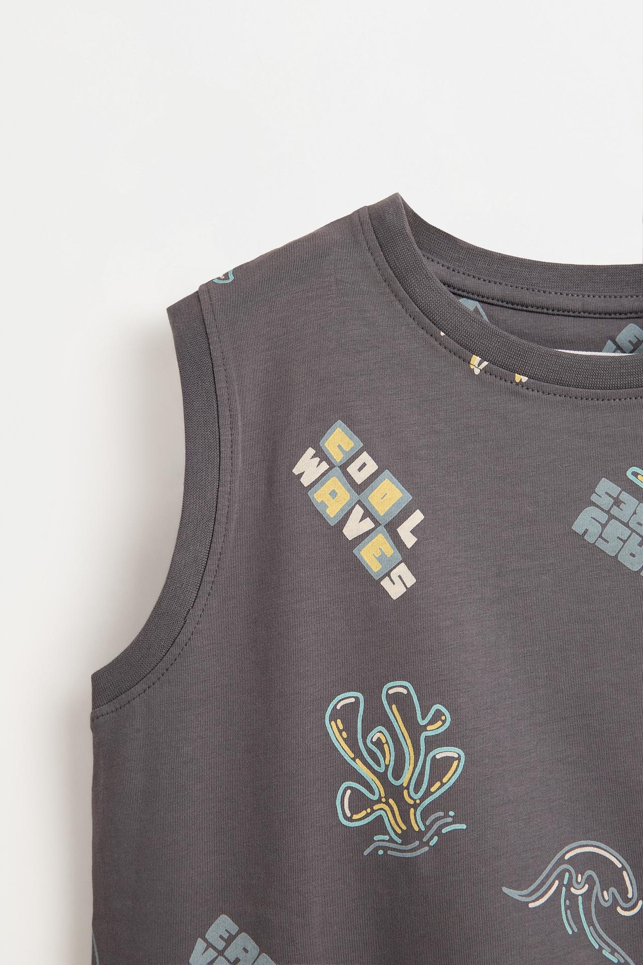 Pack of 2 assorted sleeveless T-shirts — CEMENT