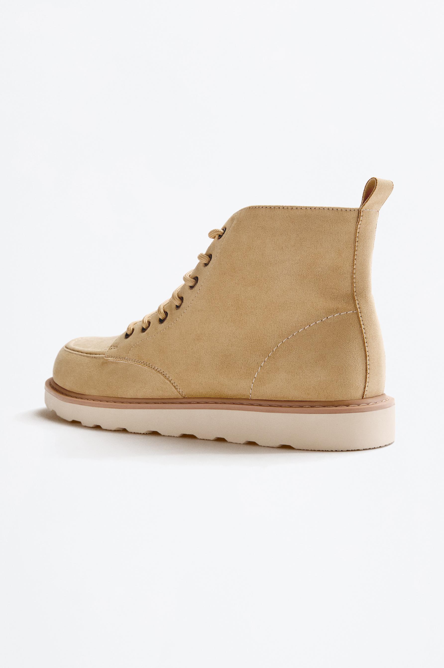 Lace-up boot — BEIGE