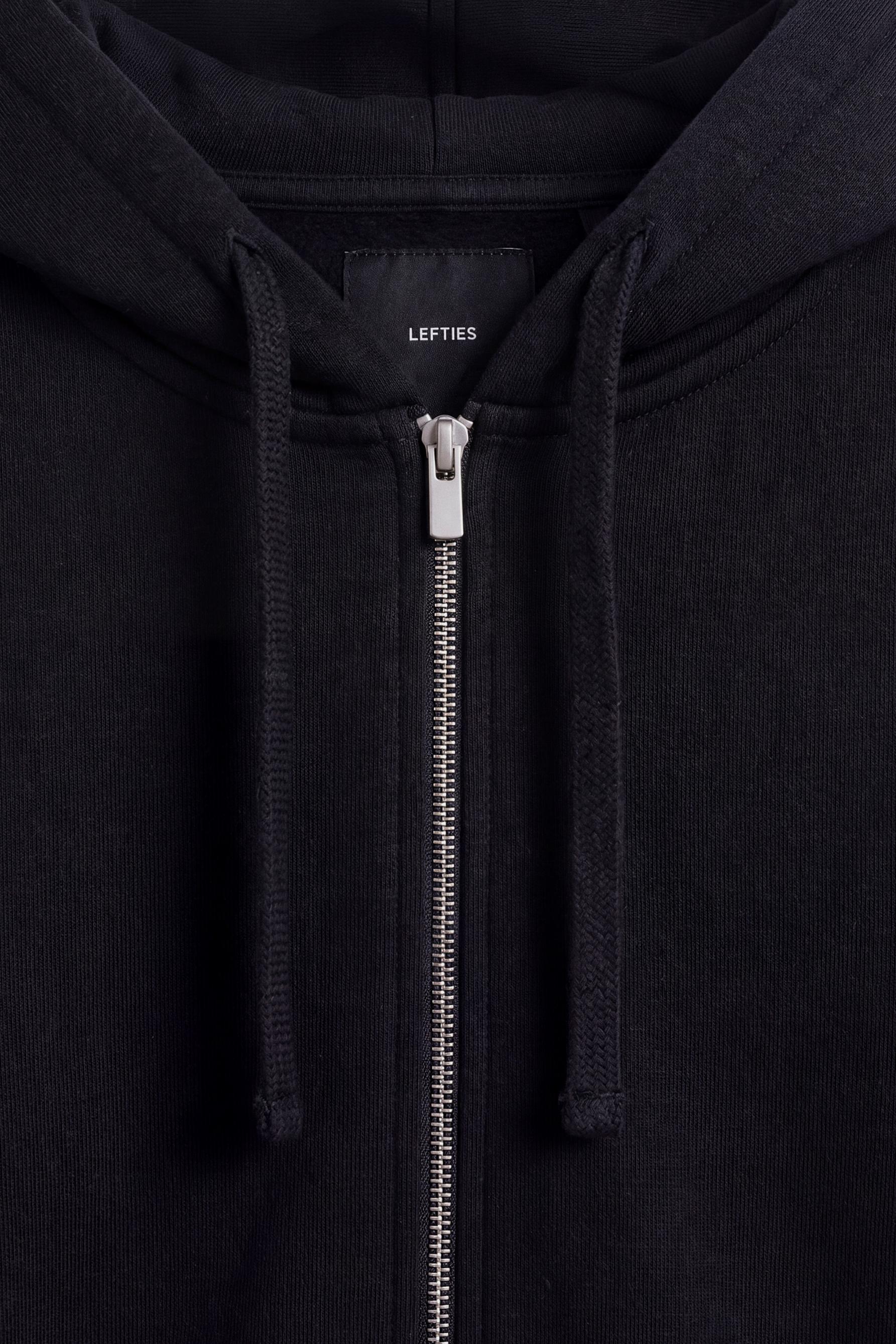 Basic zip-up hoodie — BLACK