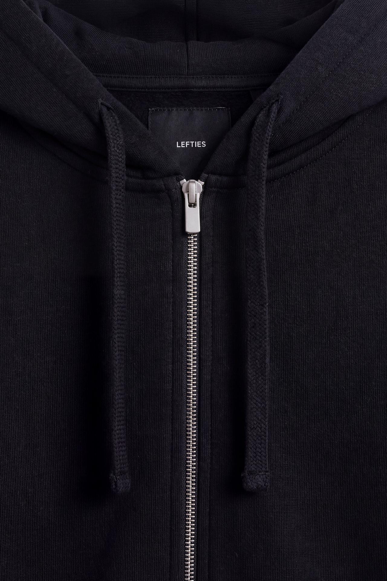 Basic zip-up hoodie — BLACK