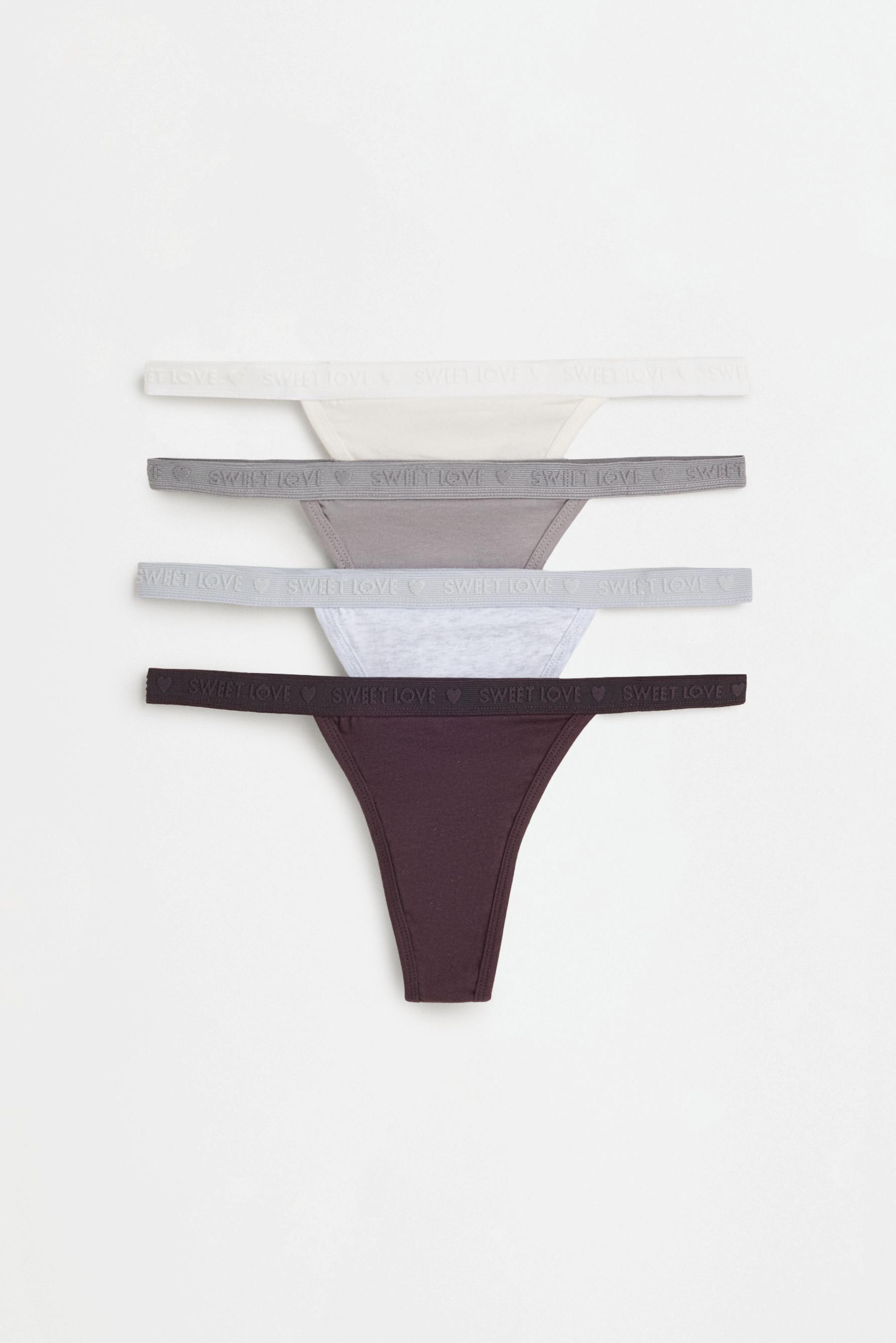 4-pack of cotton thongs — MAUVE