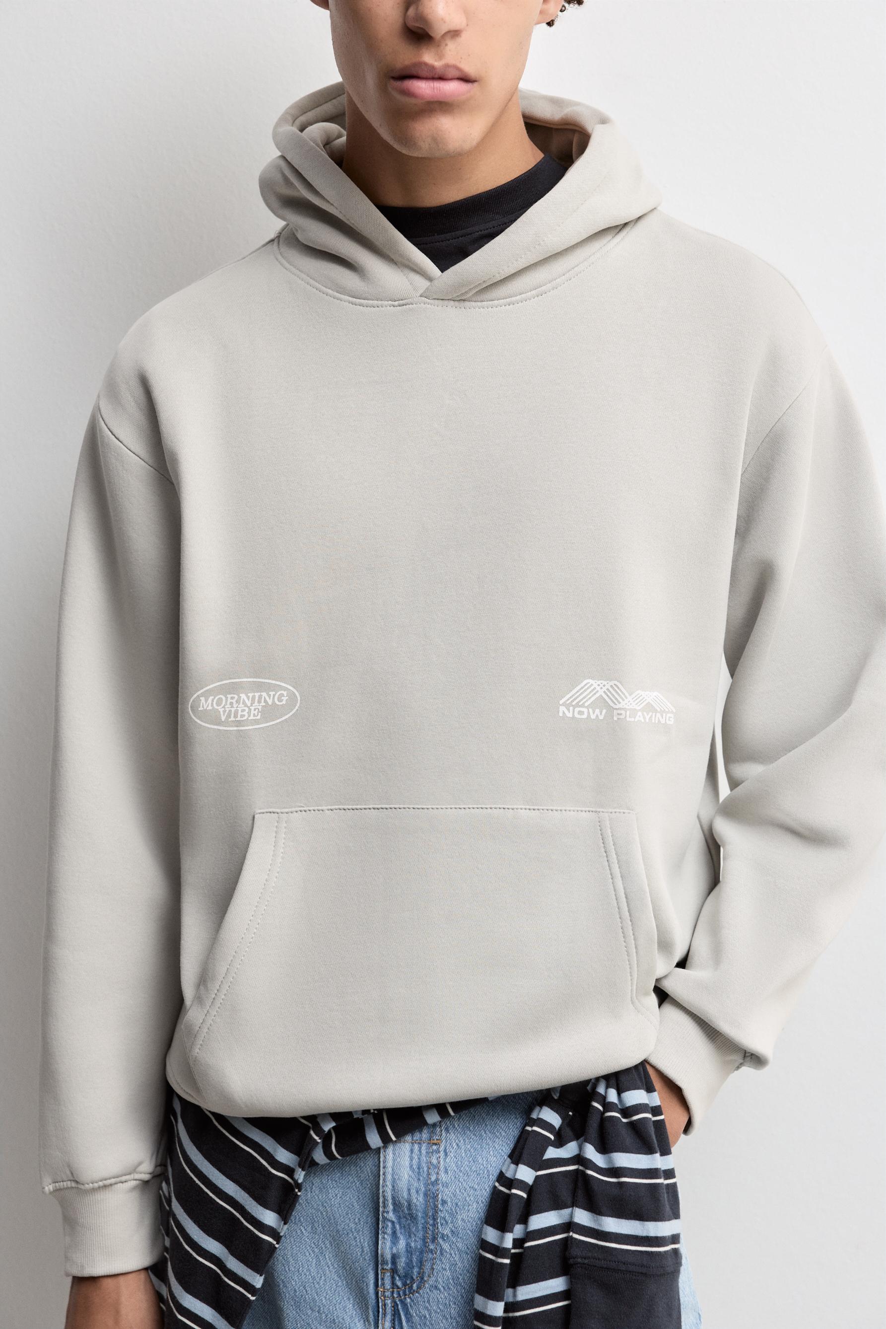 Printed sweatshirt — PALE GREY