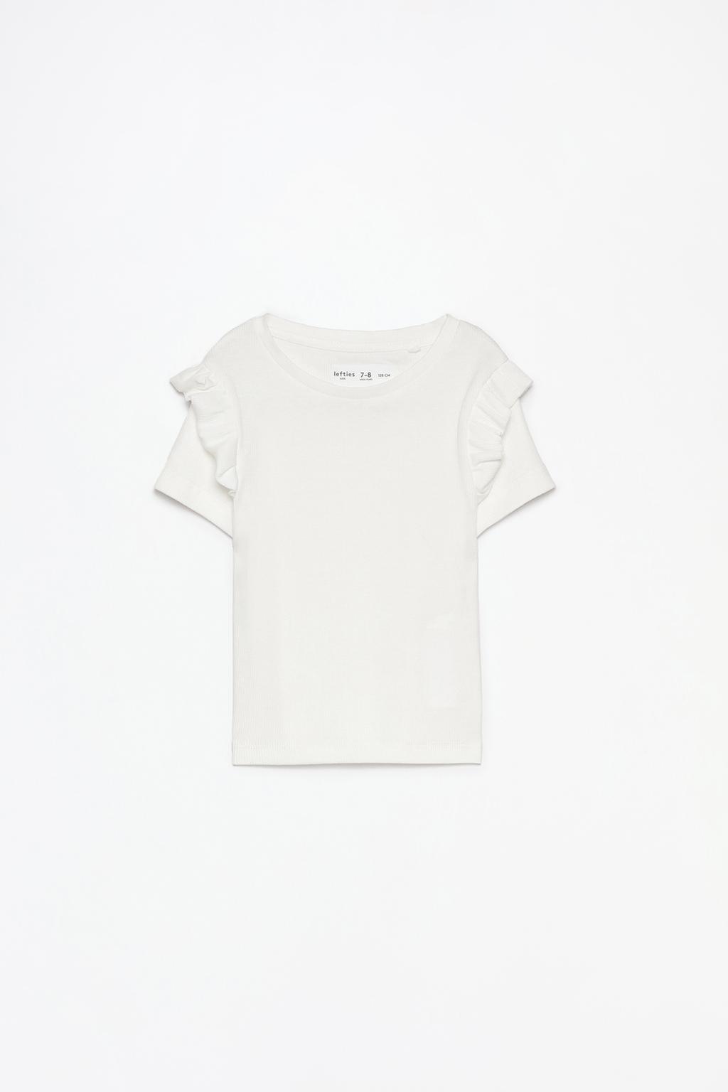 Ribbed t-shirt with ruffles