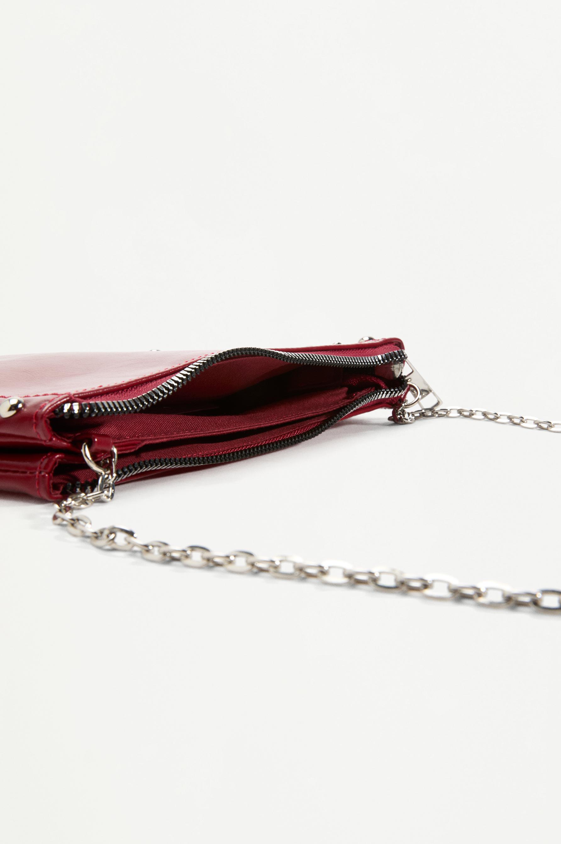 Crossbody bag with metal details — RED
