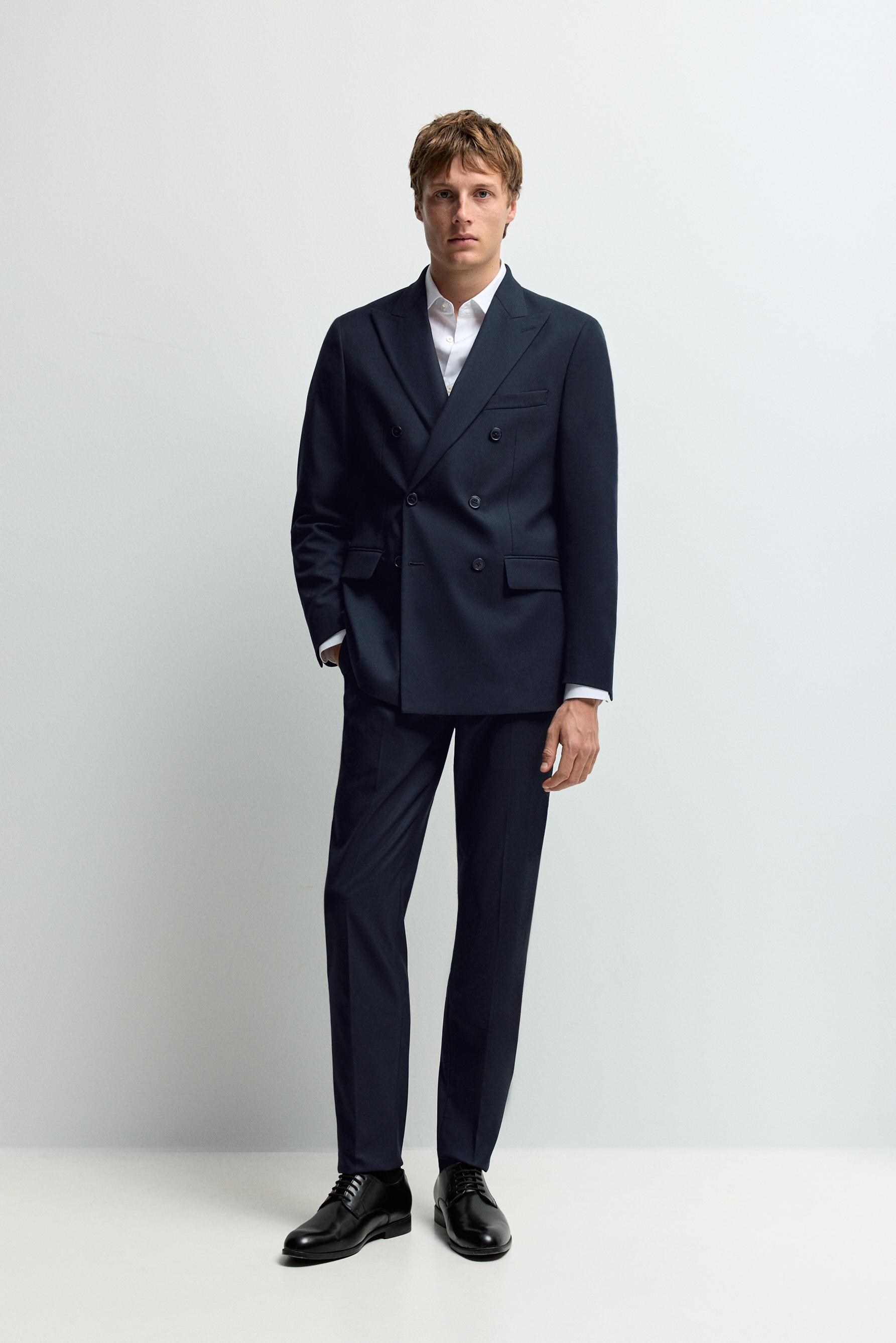 Slim fit suit trousers — NAVY