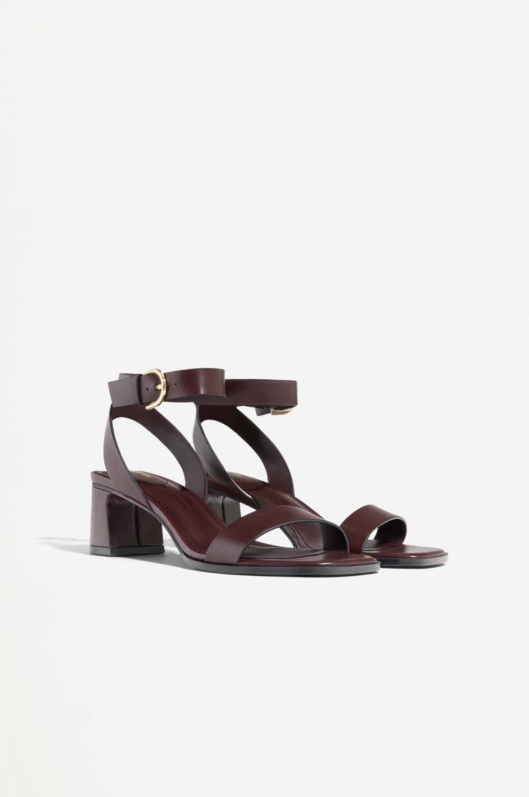 Ankle strap high-heel sandals — BURGUNDY