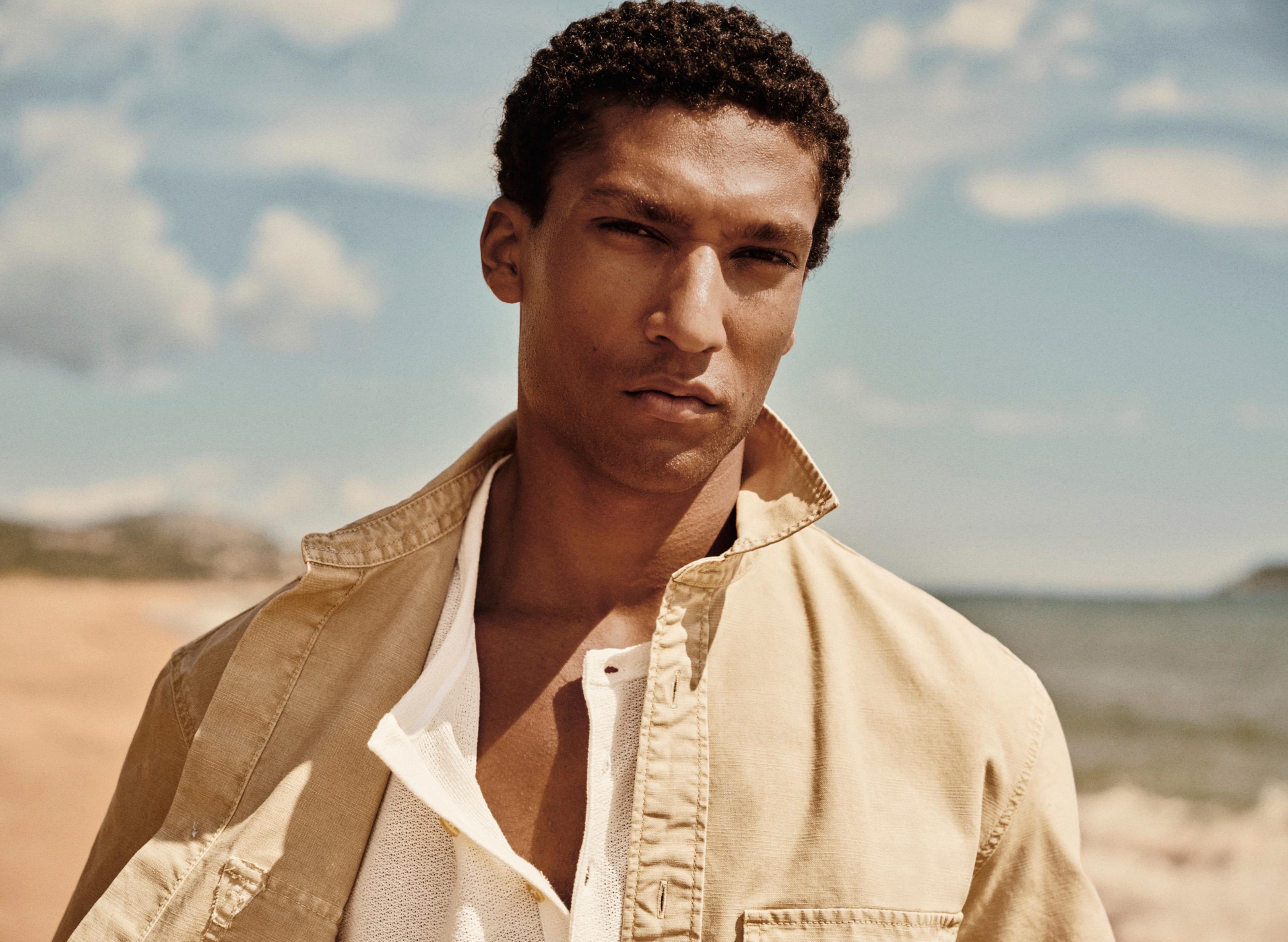 Denim shirt with pockets — PALE OCHRE