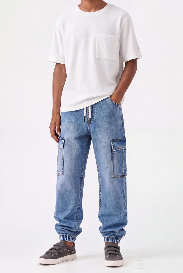 Cargo jogger jeans — INDIGO