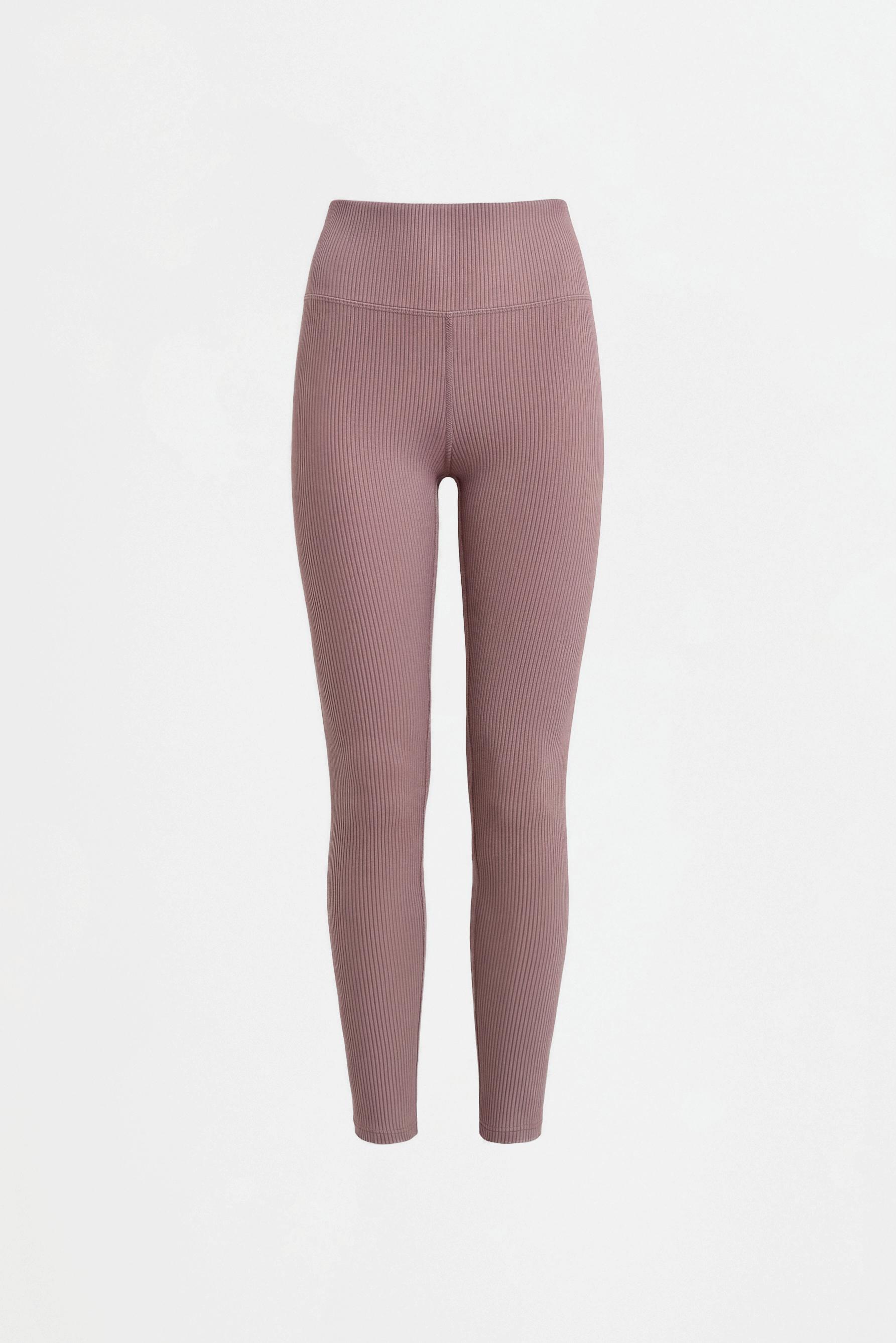 Ribbed sports leggings — PINK