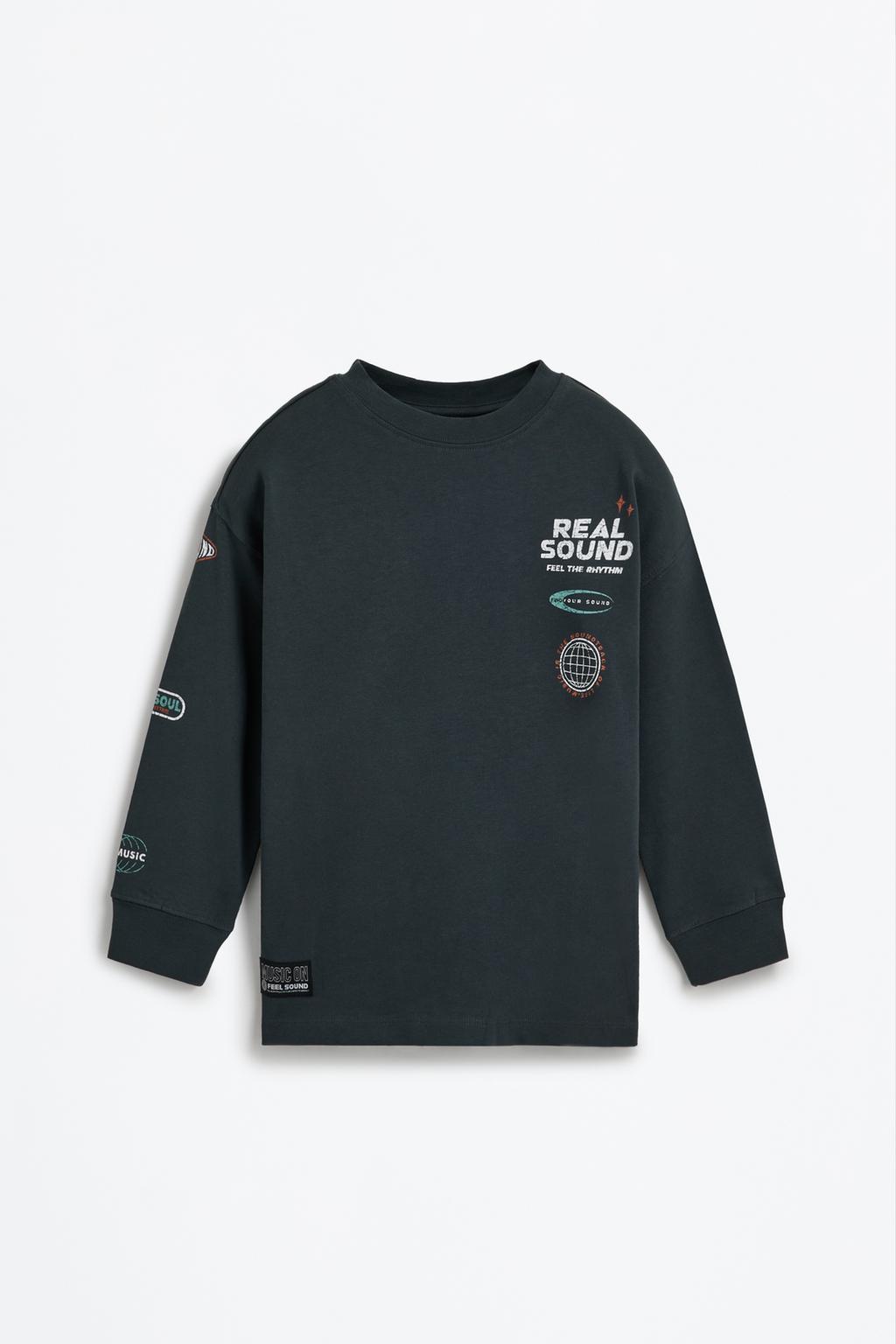 T-shirt com estampado de texto