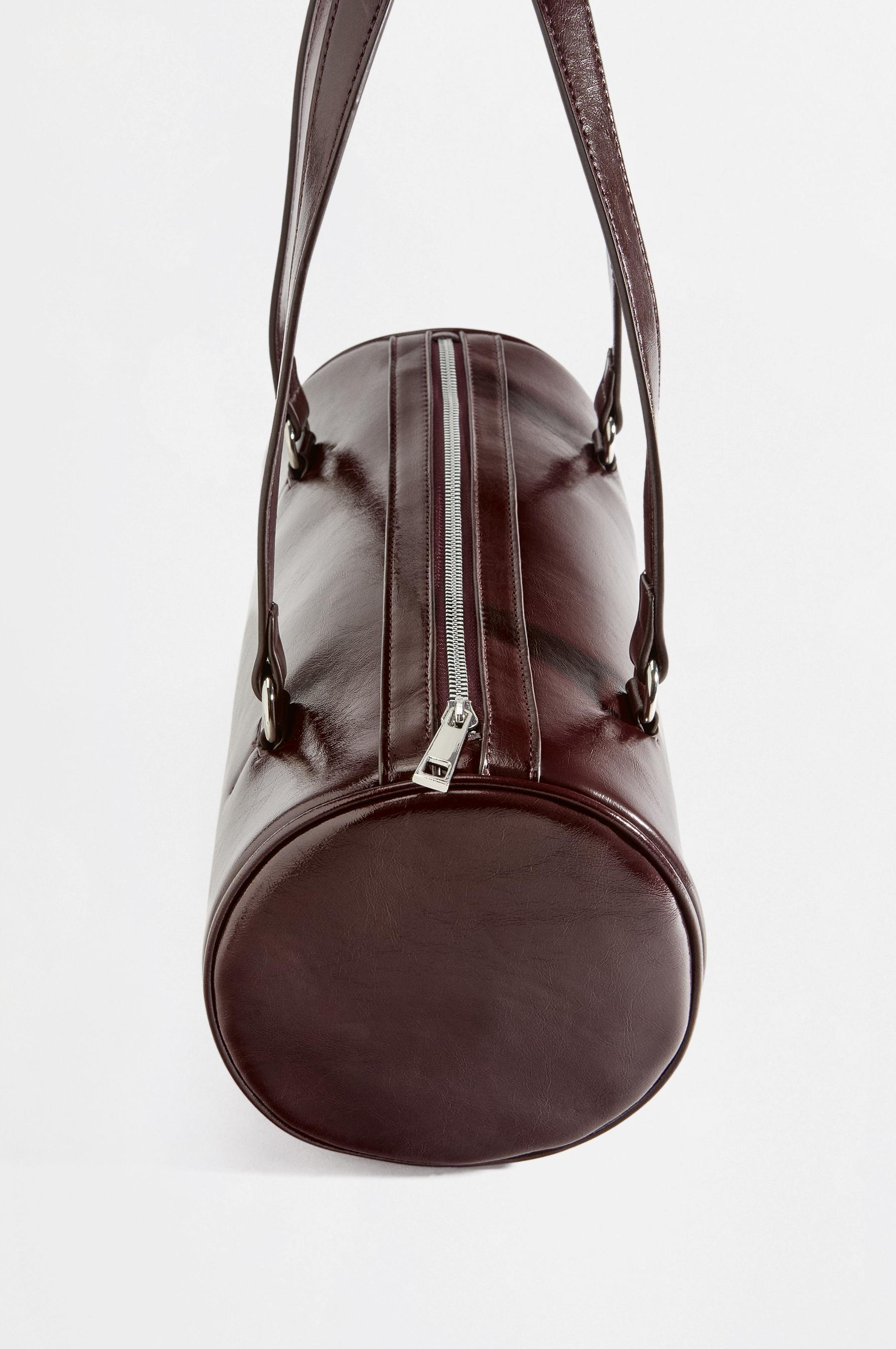 Barrel shoulder bag — BURGUNDY