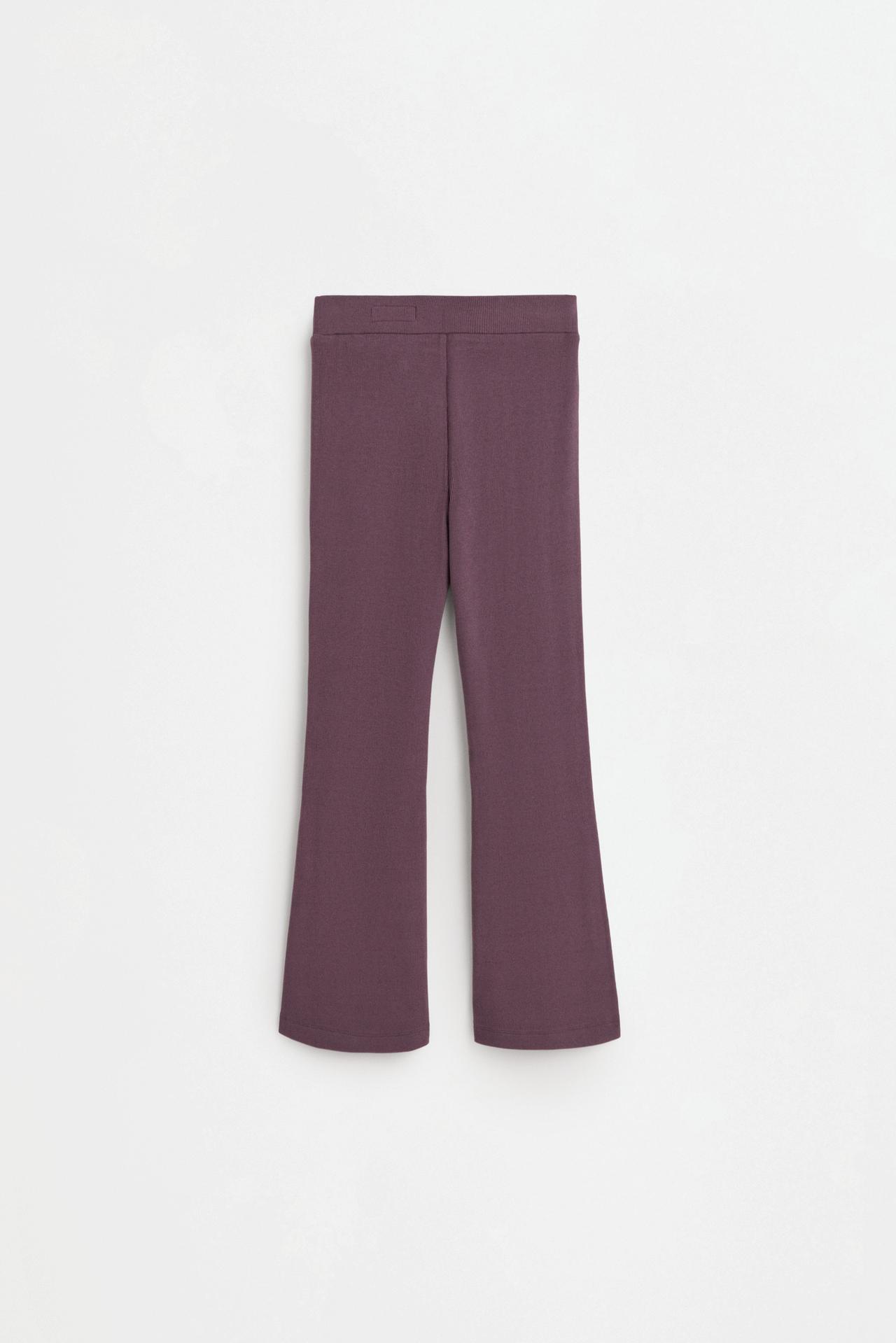 Bias cut bell bottom leggings — AUBERGINE
