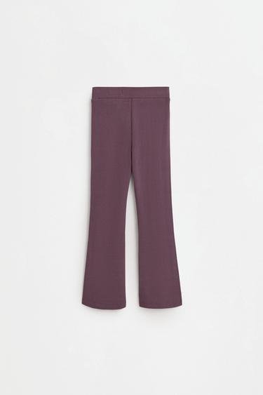 Bias cut bell bottom leggings — AUBERGINE 3