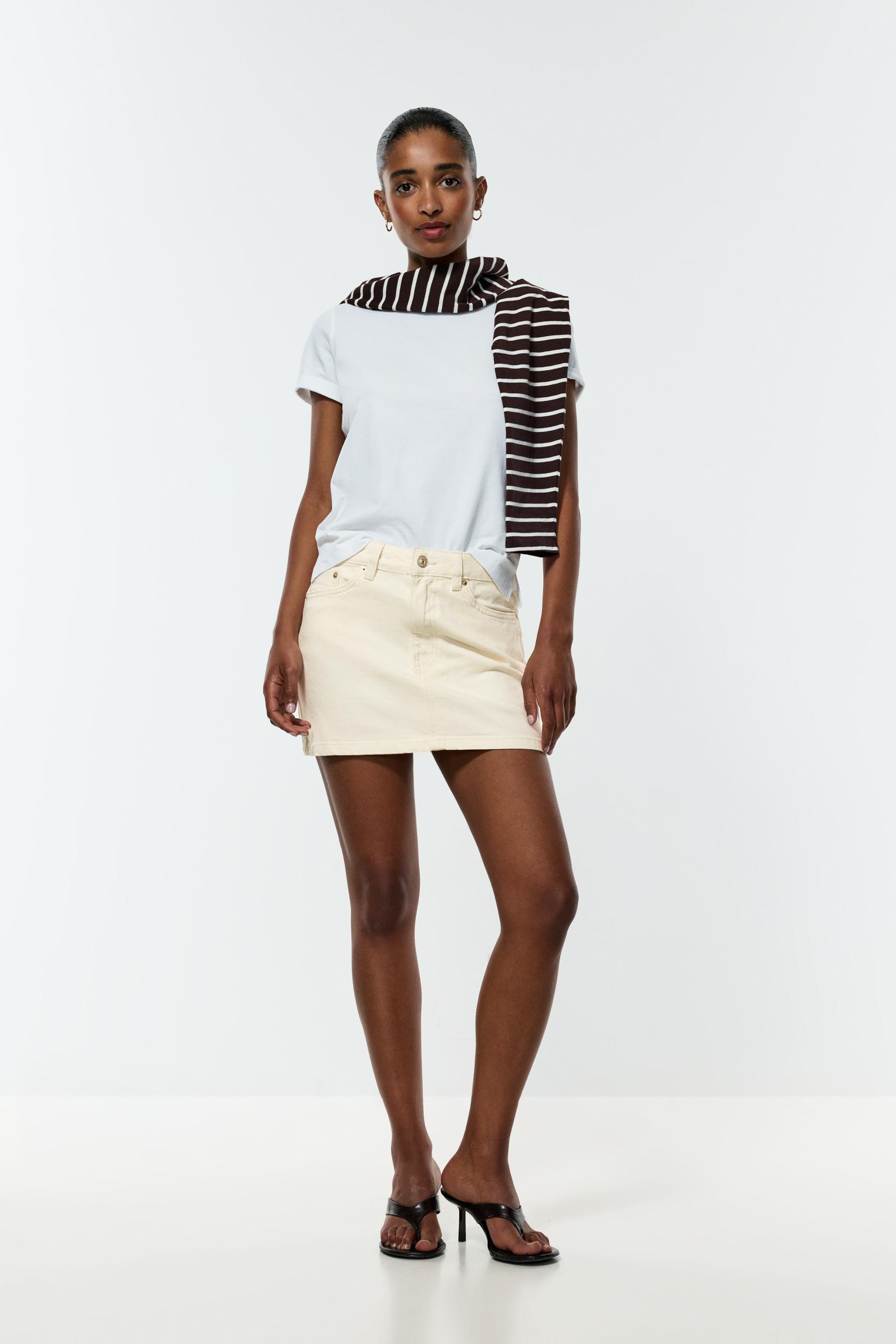 Basic denim skirt — TAN