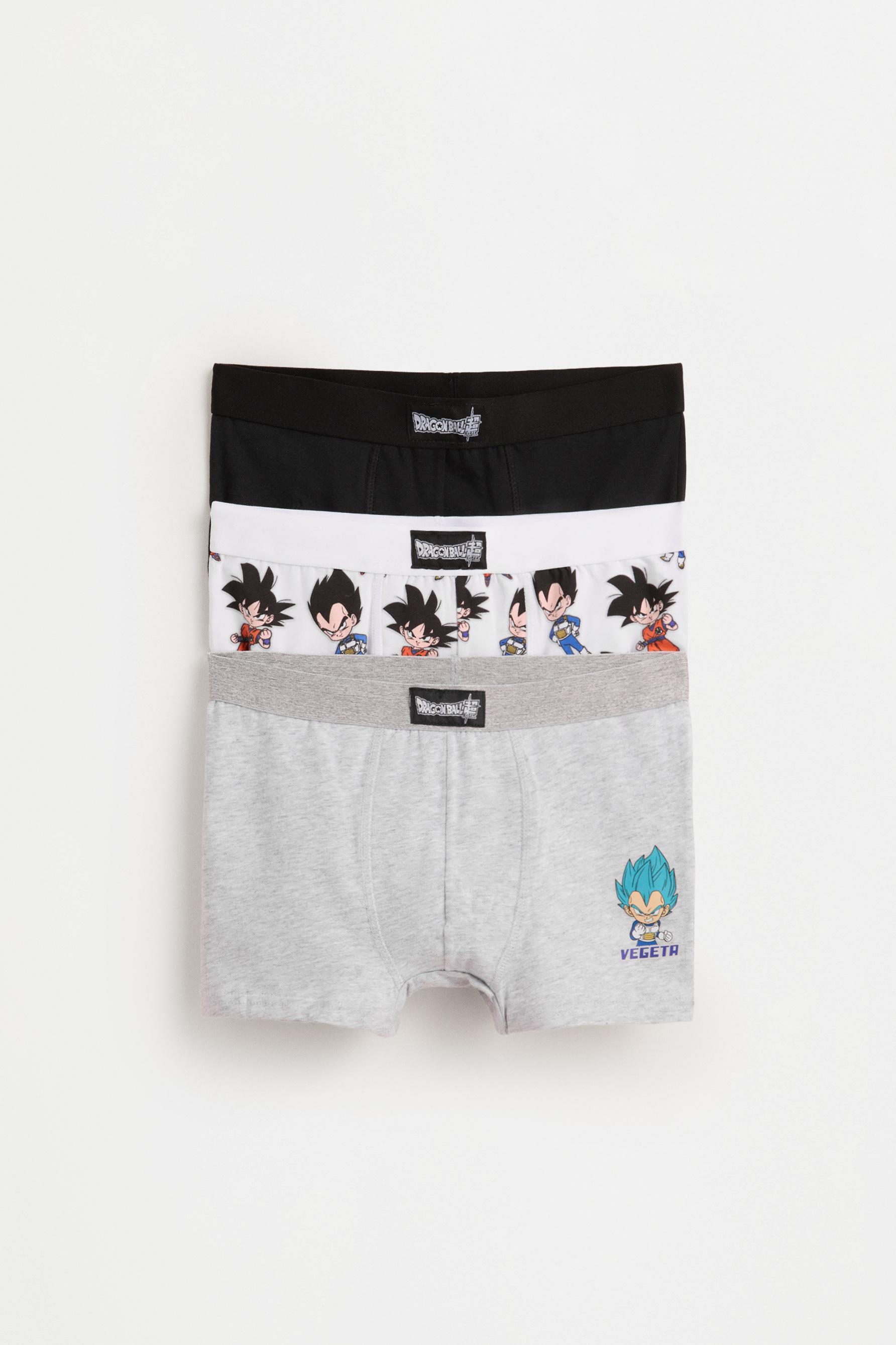 Pack of 3 Dragon Ball ©Bird Studio boxers — WHITE/GREY (alternate view)