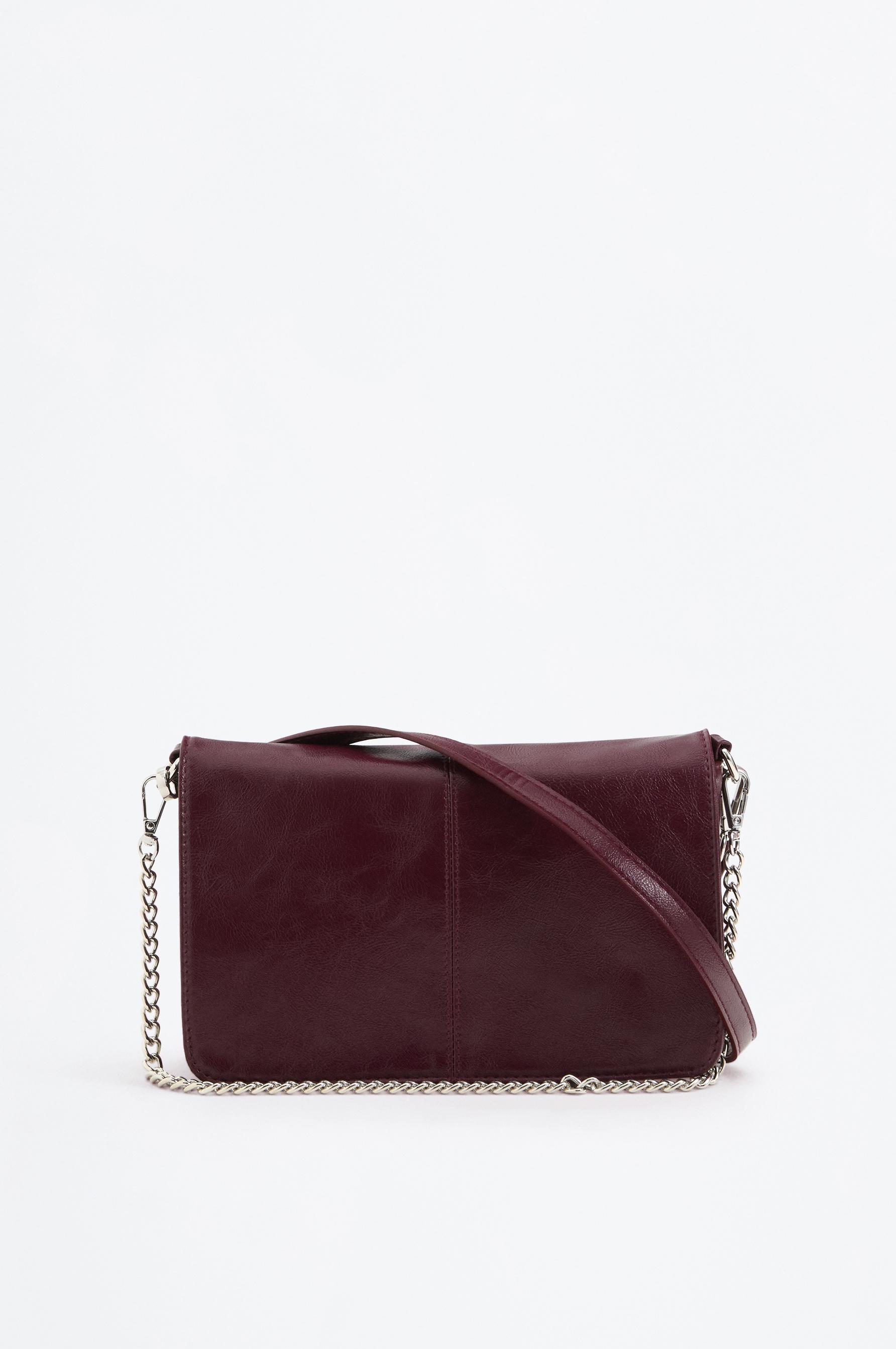 Chain detail shoulder bag — BURGUNDY