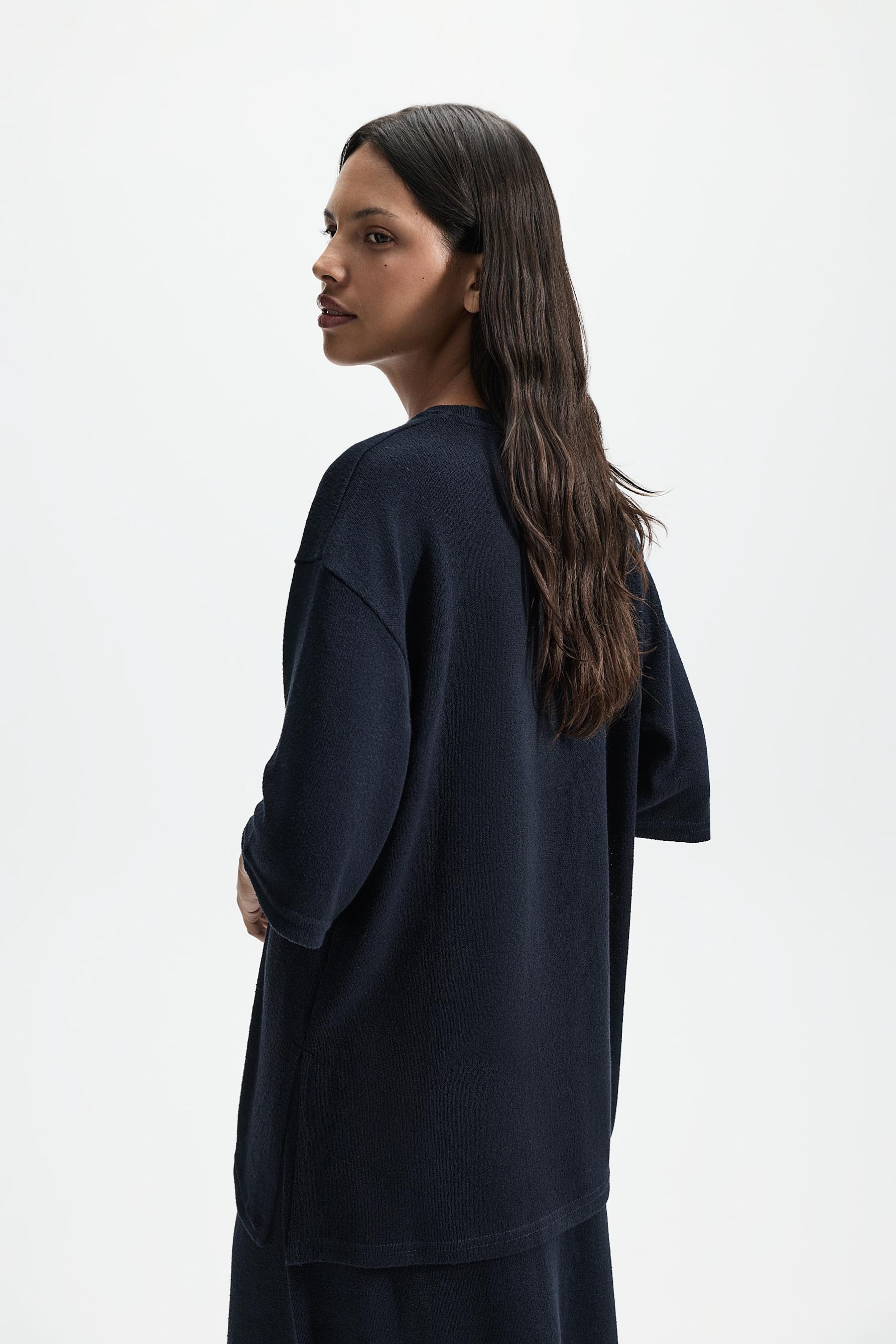 Oversize rustic T-shirt — NAVY