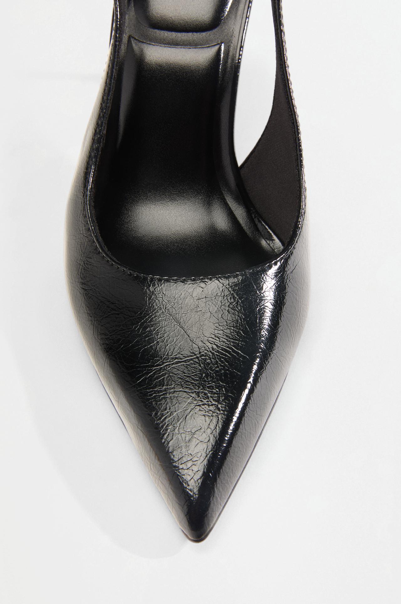 High-heeled slingback shoe — BLACK