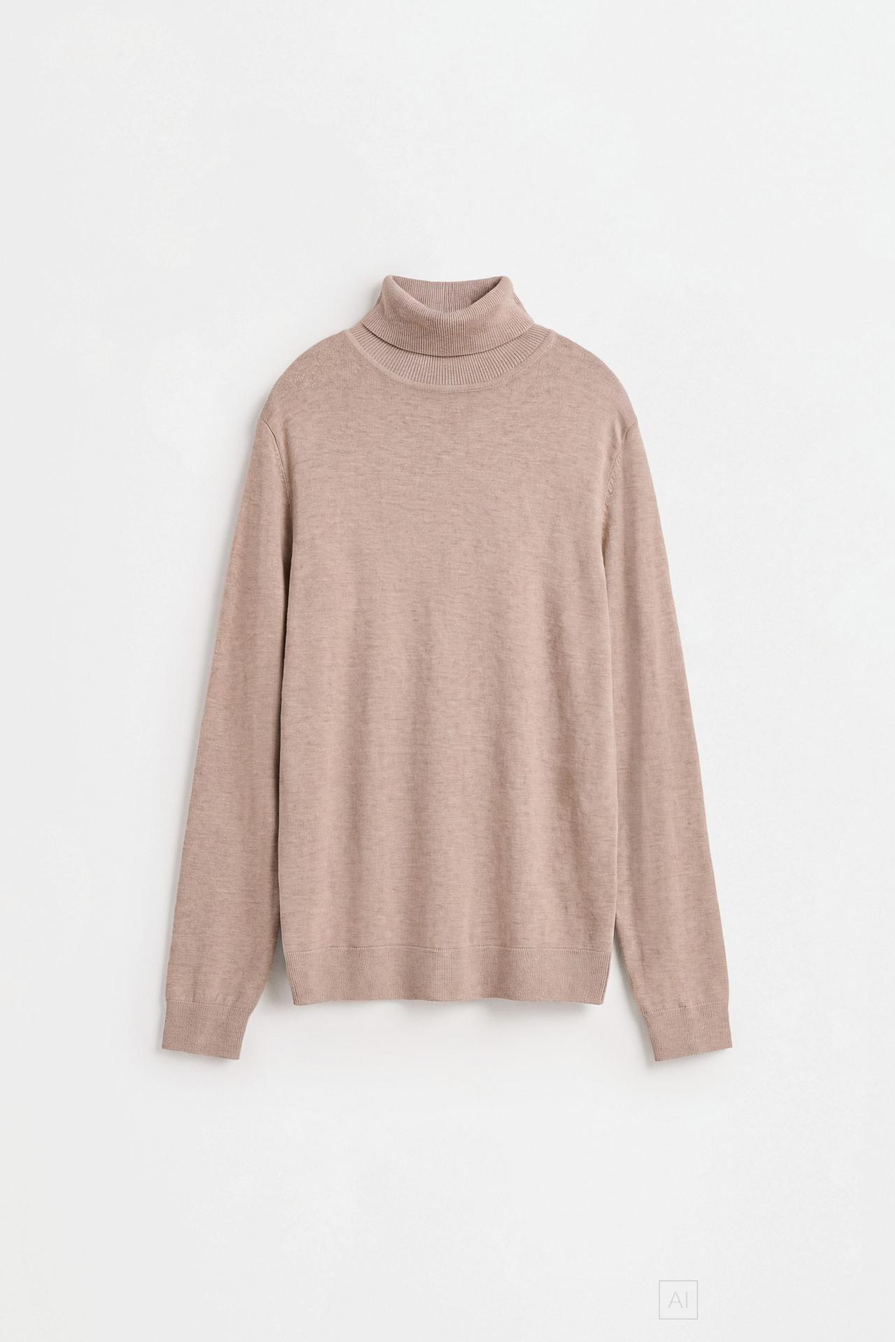 Turtleneck sweater — BEIGE MARL