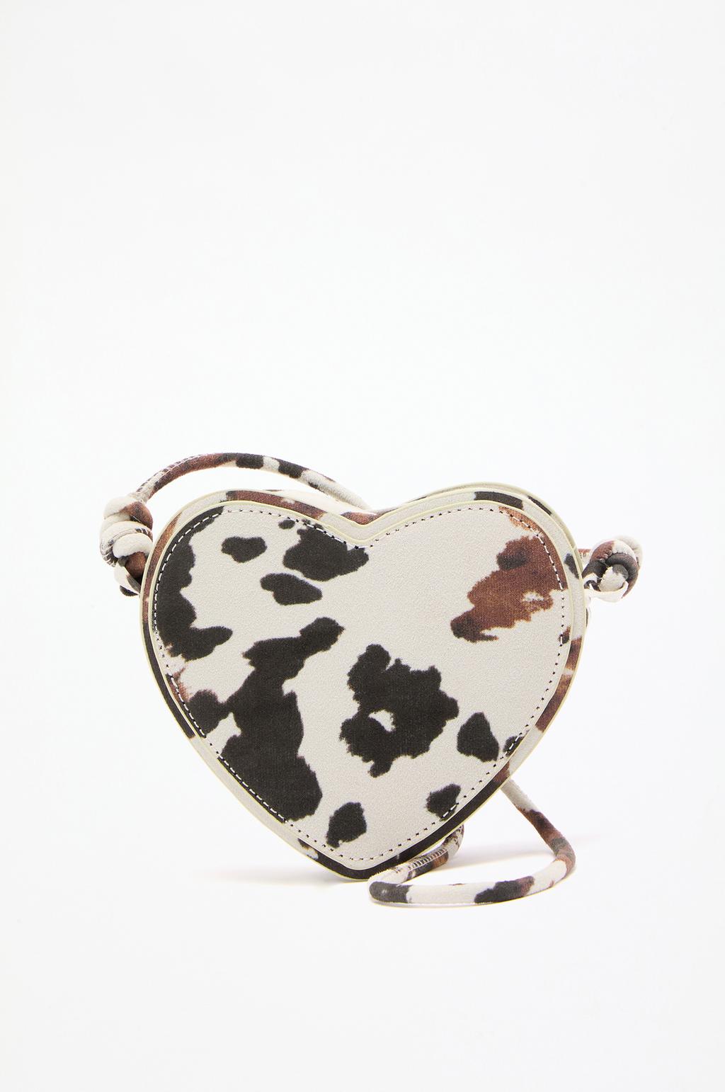 Animal print heart bag