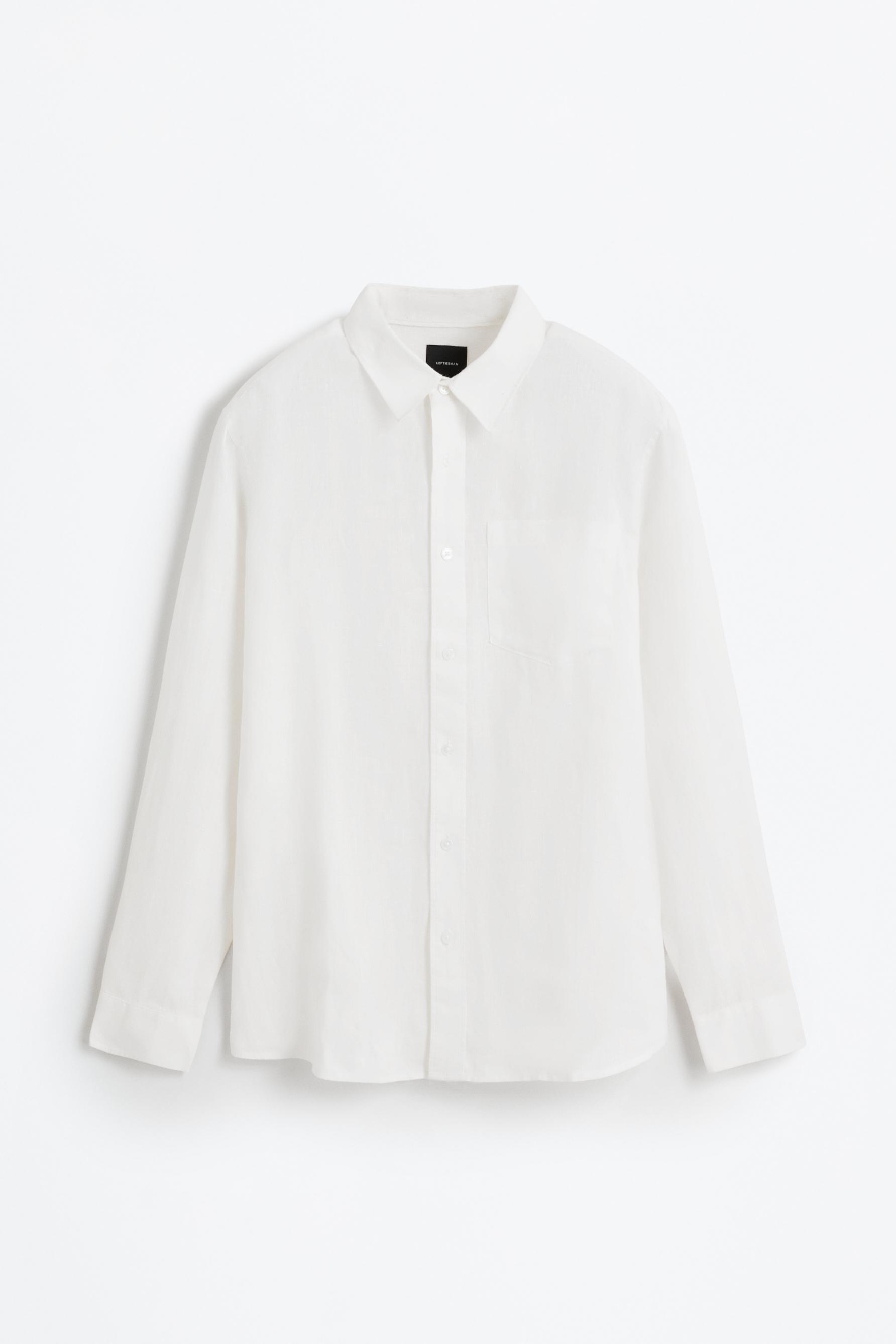 100% linen shirt — WHITE