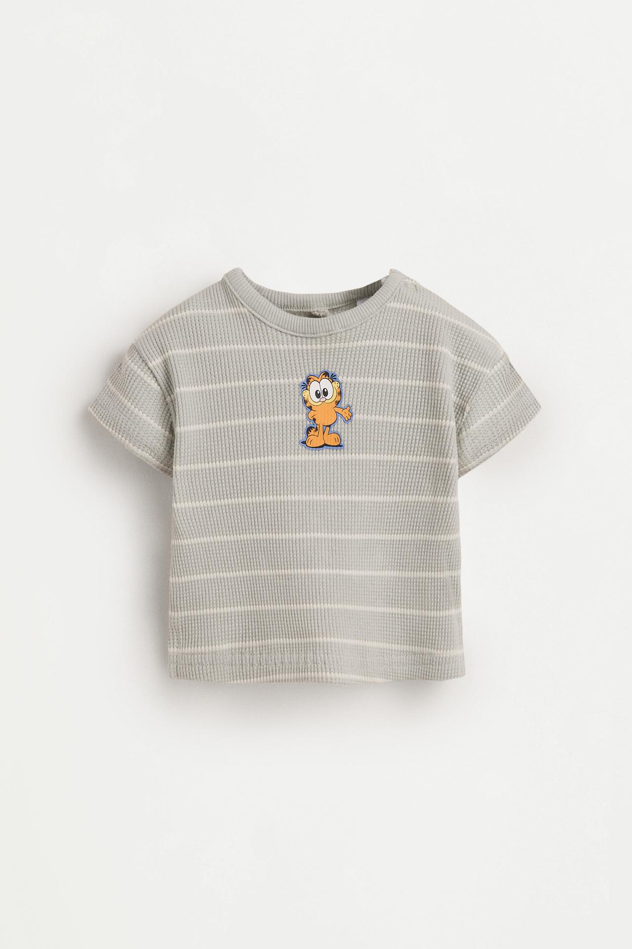 Garfield ©Nickelodeon waffle-knit T-shirt and shorts co-ord — GREY
