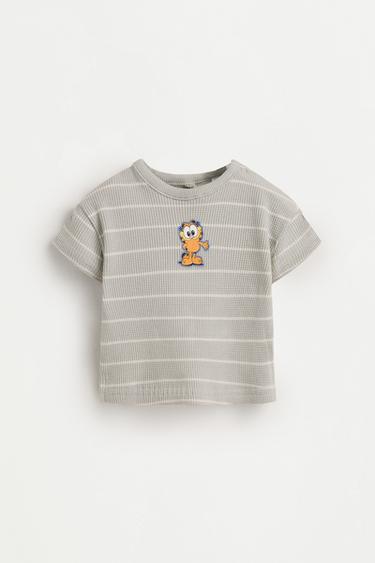 Garfield ©Nickelodeon waffle-knit T-shirt and shorts co-ord — GREY 2