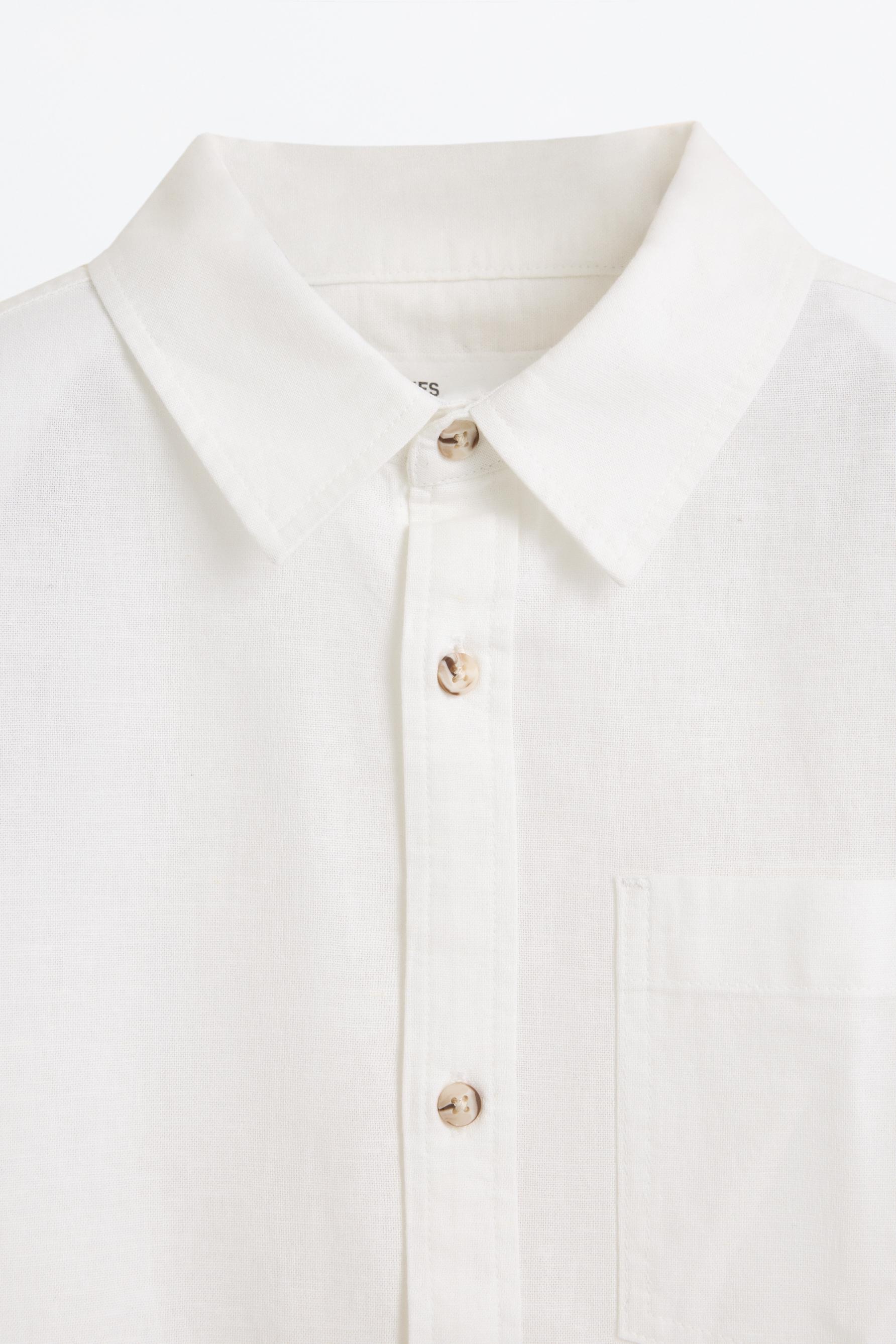Linen-cotton shirt — WHITE