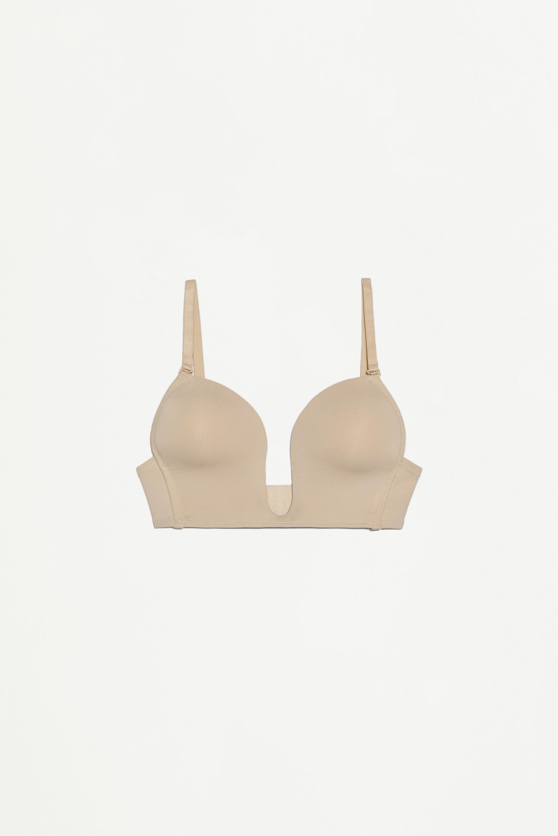 Extra plunging pre-shaped bra — ECRU